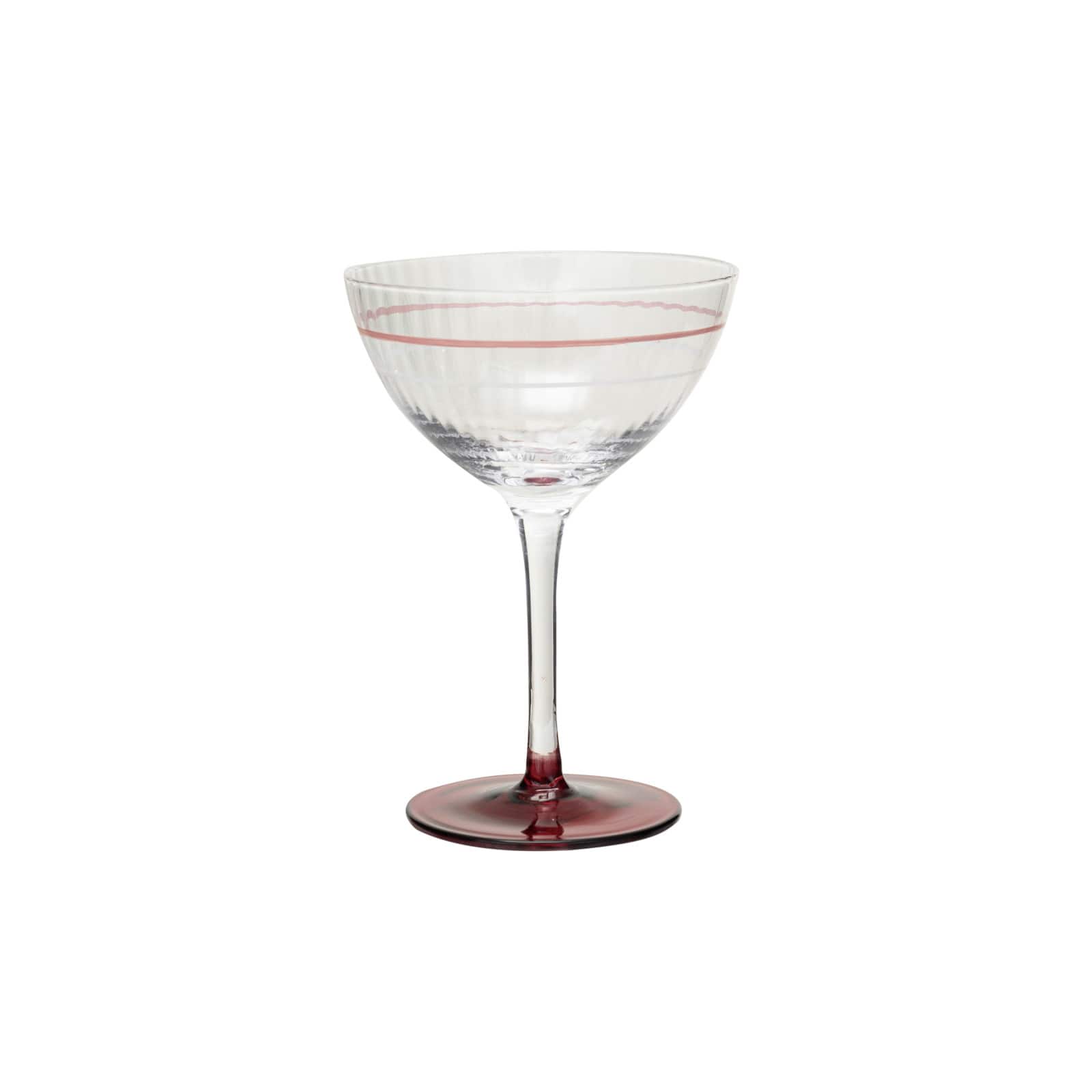 Hello Honey® 6oz. Red & Clear Vintage Reproduction Stemmed Fluted Champagne & Coupe Glass