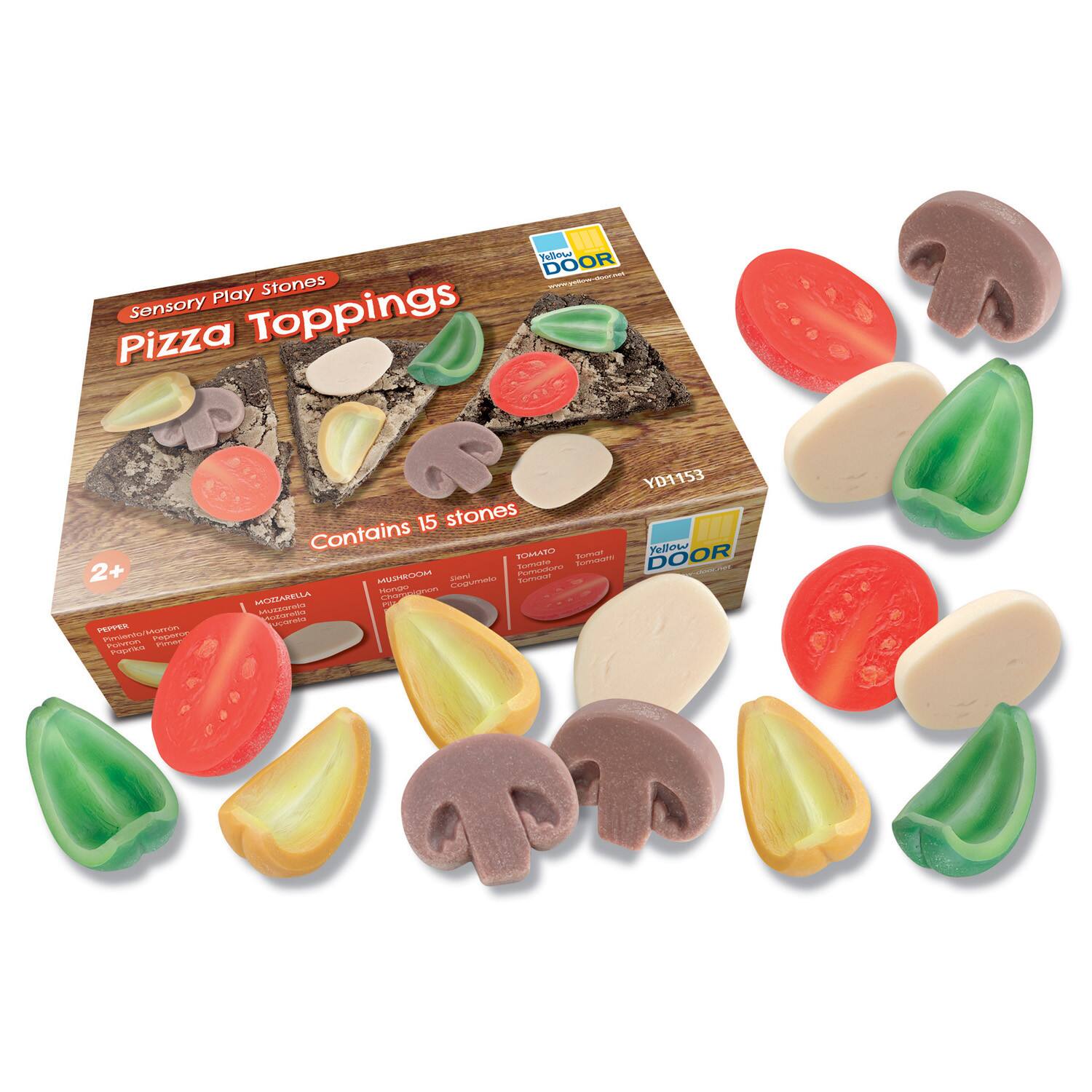 Yellow Door 2" Pizza Toppings Sensory Play Stones Set