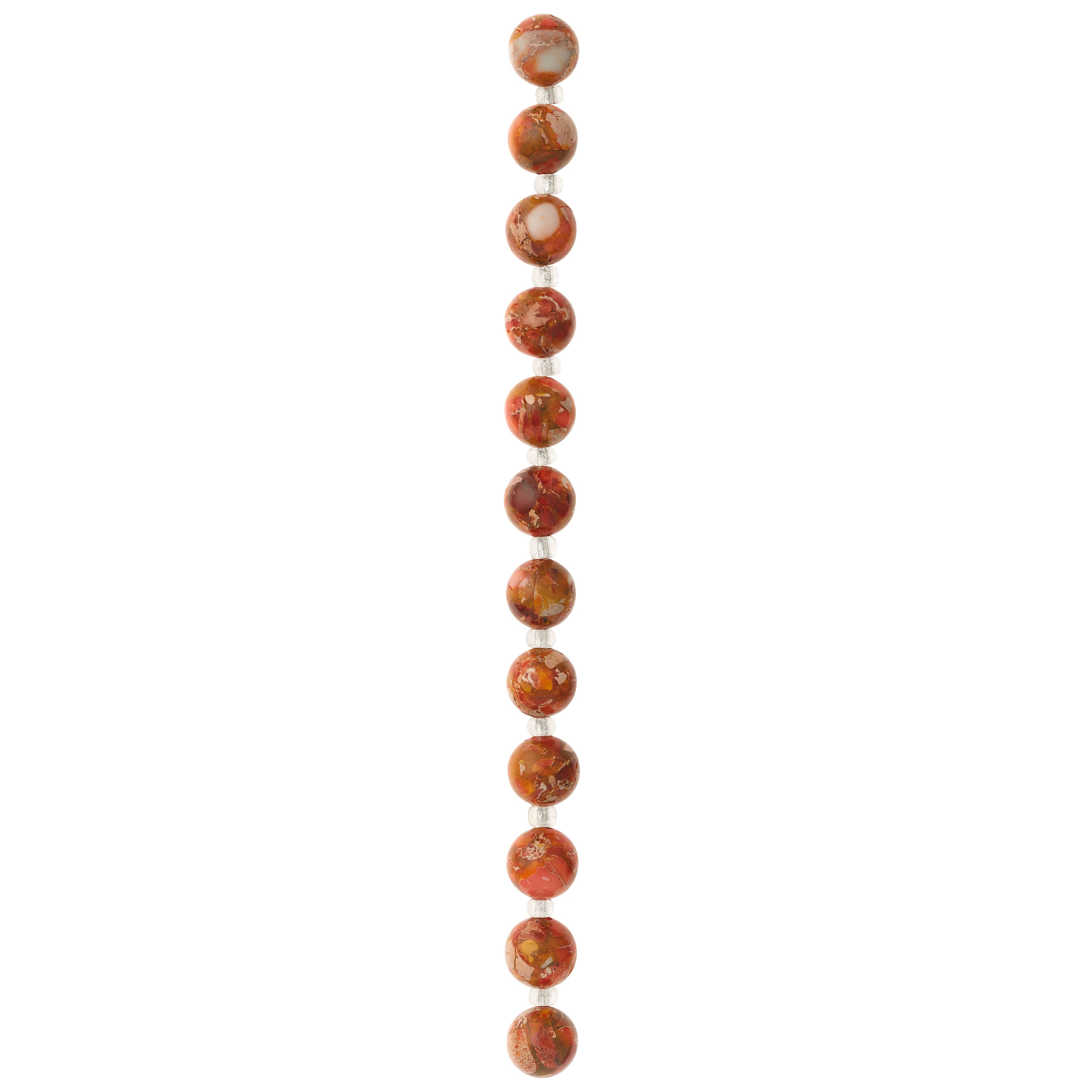 12 Pack: Orange Imperial Jasper Round Beads, 10mm by Bead Landing™