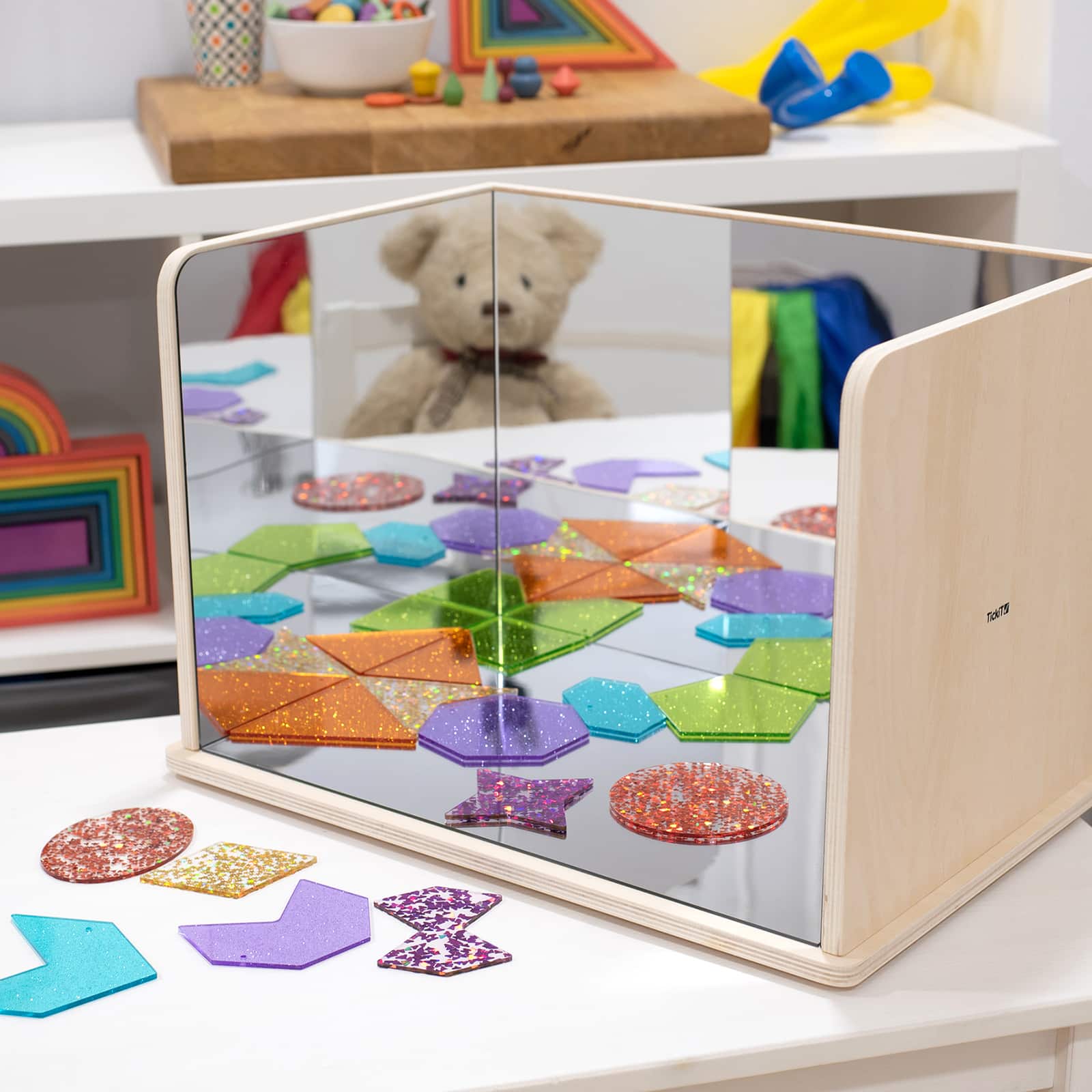 TickiT® Clear Wooden Framed Acrylic Exploratory Mirror