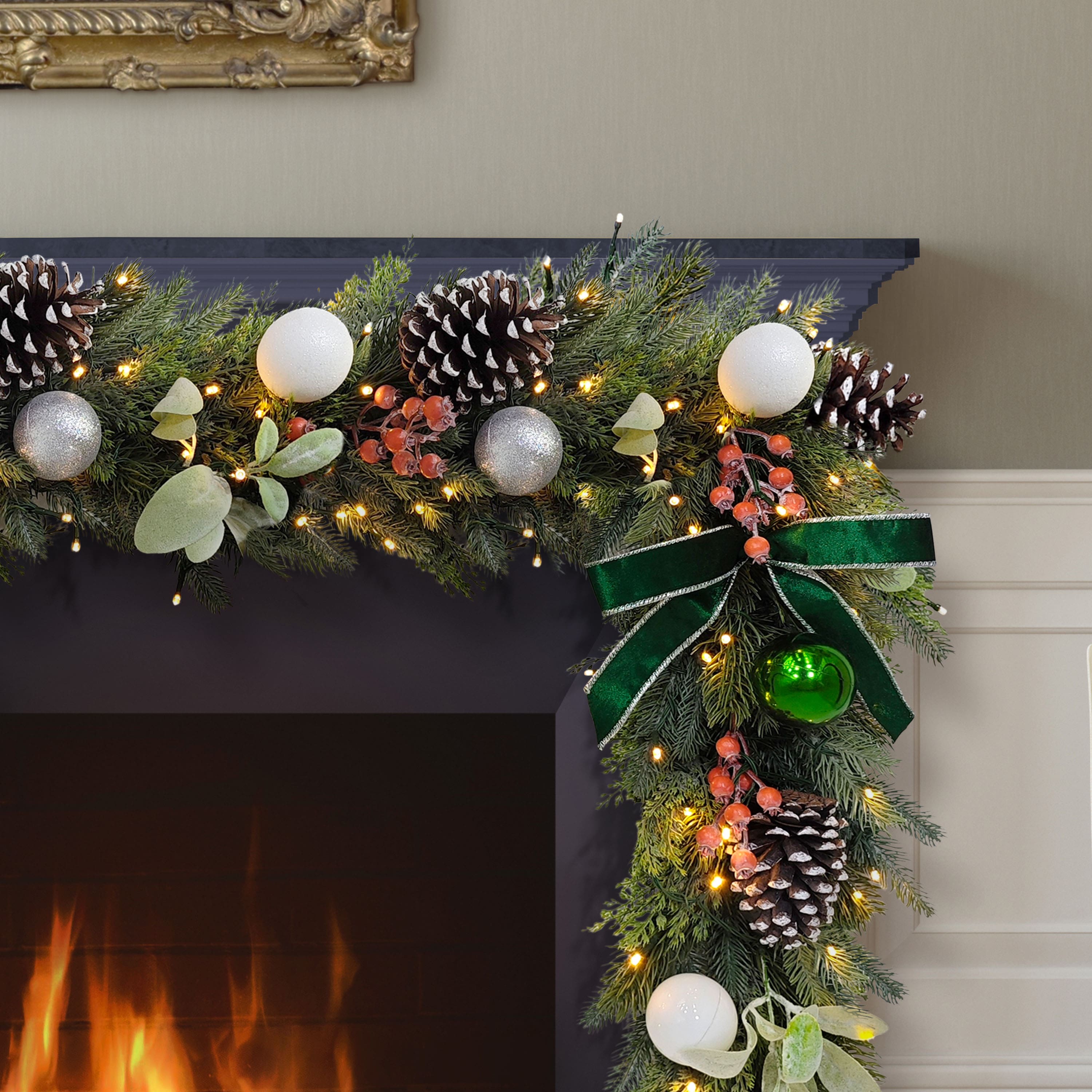 6ft. Pre-Lit Green Adorned Artificial Garland