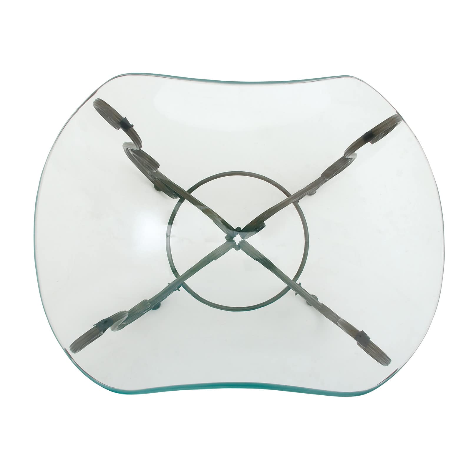 Brass Glass and Metal Traditional Serving Bowl, 14" x 21" x 16"