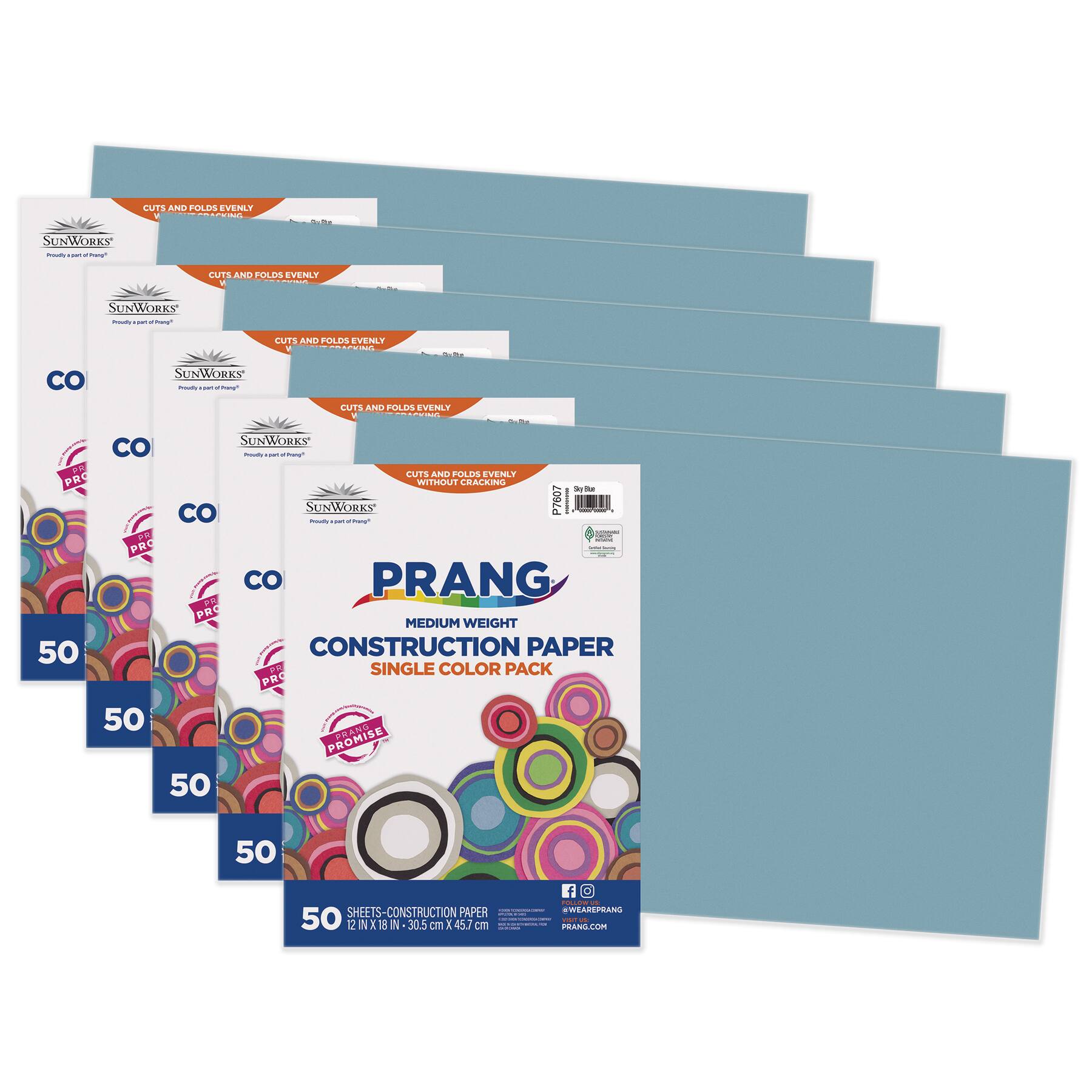 Prang® 12" x 18" Construction Paper, 5 Packs of 50 Sheets