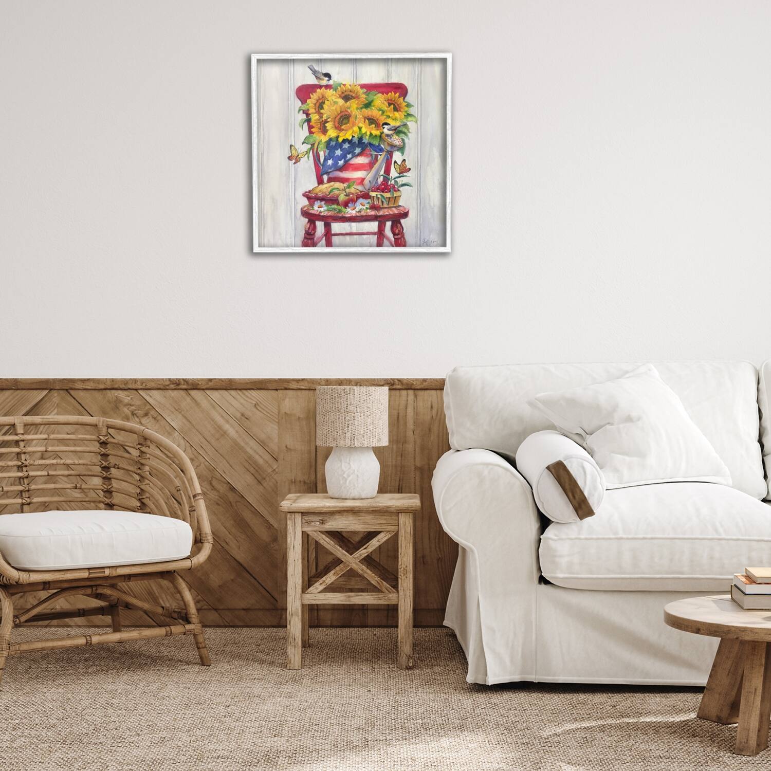 Stupell Industries Patriot Porch Still Life Framed Giclee Art