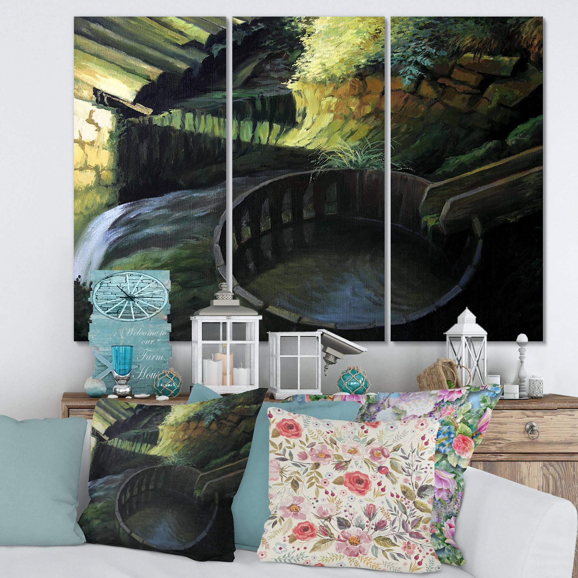 Designart - Old Watermill In Nature Landscape