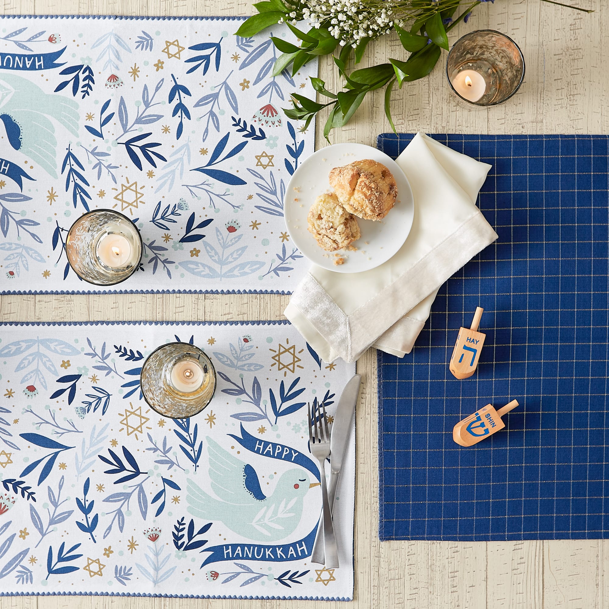 DII® Hanukkah Dove Printed Placemats, 4ct.