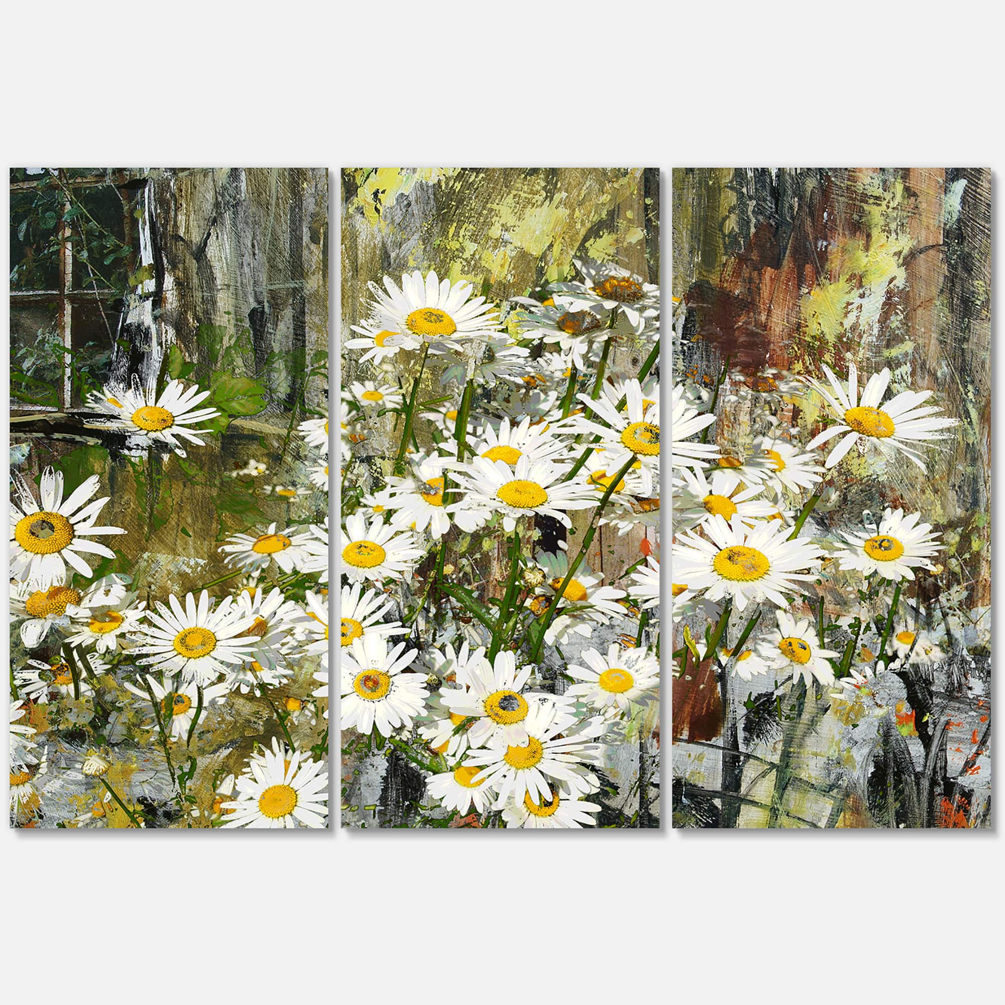 Designart - Daisies Flowers Under the Window