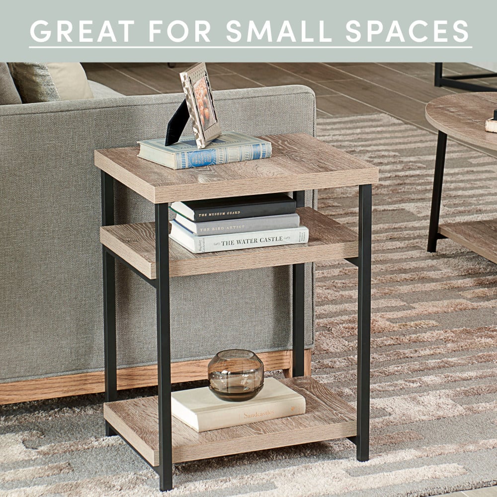Household Essentials Jamestown Ashwood 2-Shelf End Table