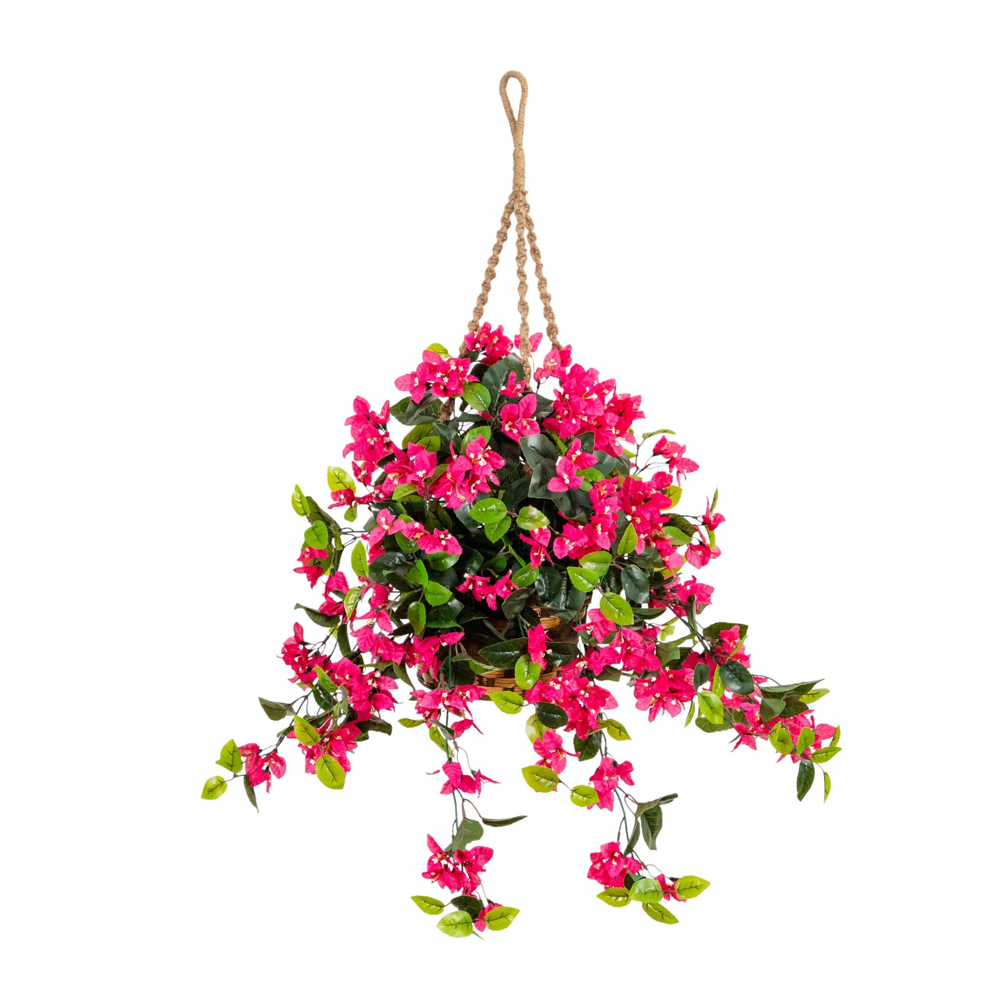 28" UV Resistant Artificial Bougainvillea in Hanging Basket