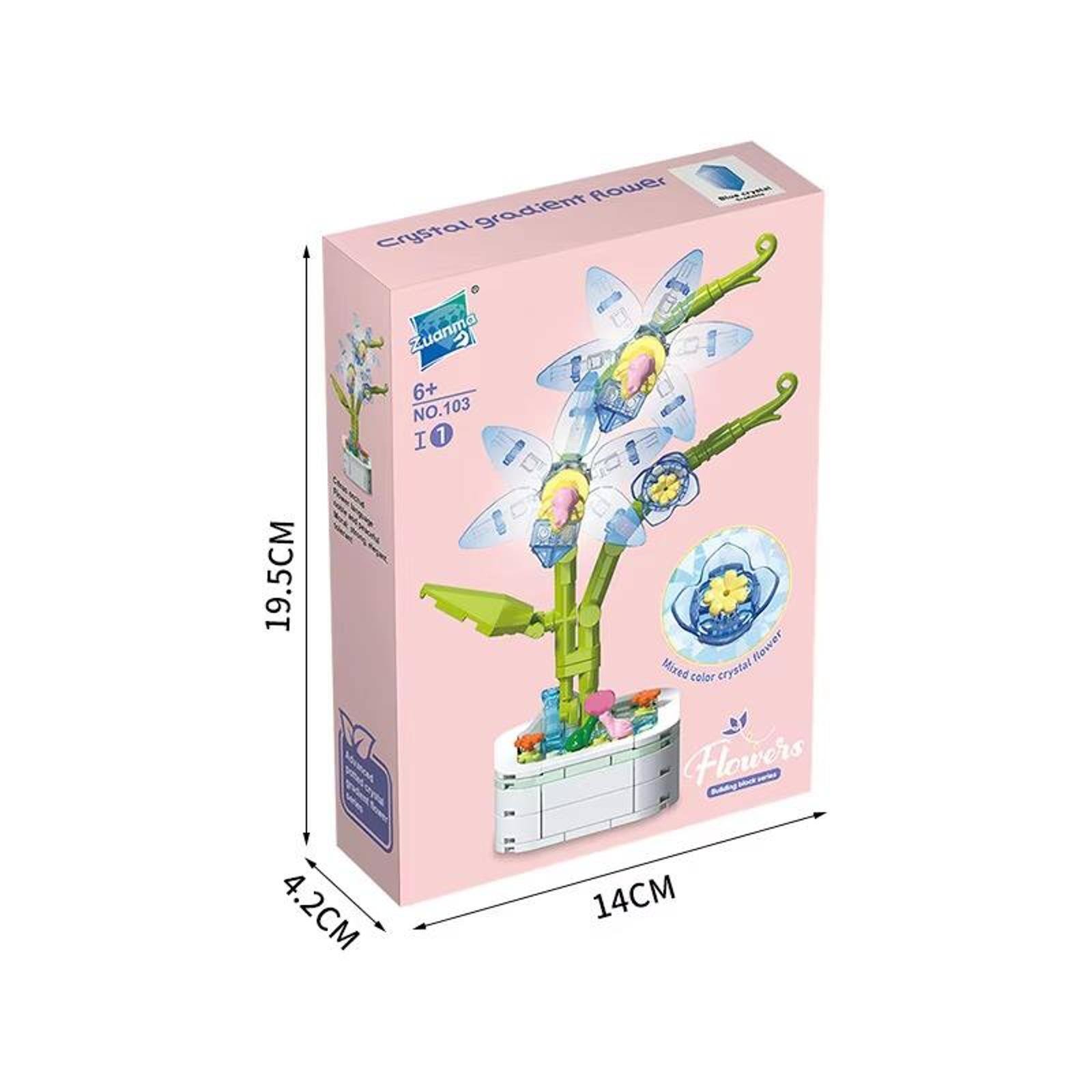 Wizardi Clivia Potted Flower Building Bricks Set