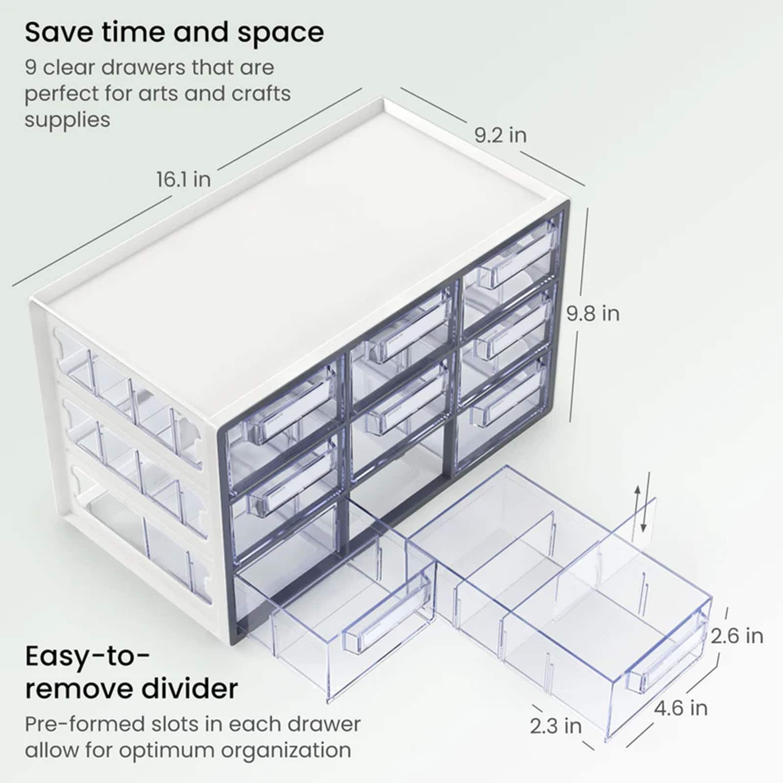 Arteza® Gray 9 Drawer Stackable Storage Cabinet
