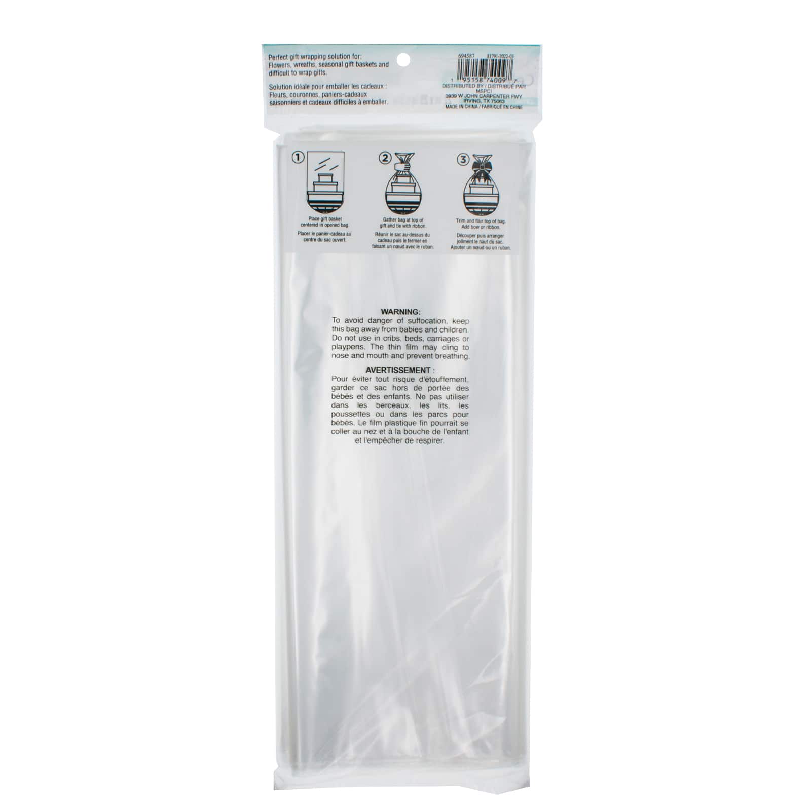12 Packs: 12 ct. (144 total) Large Clear Basket Gift Bags by Celebrate It™