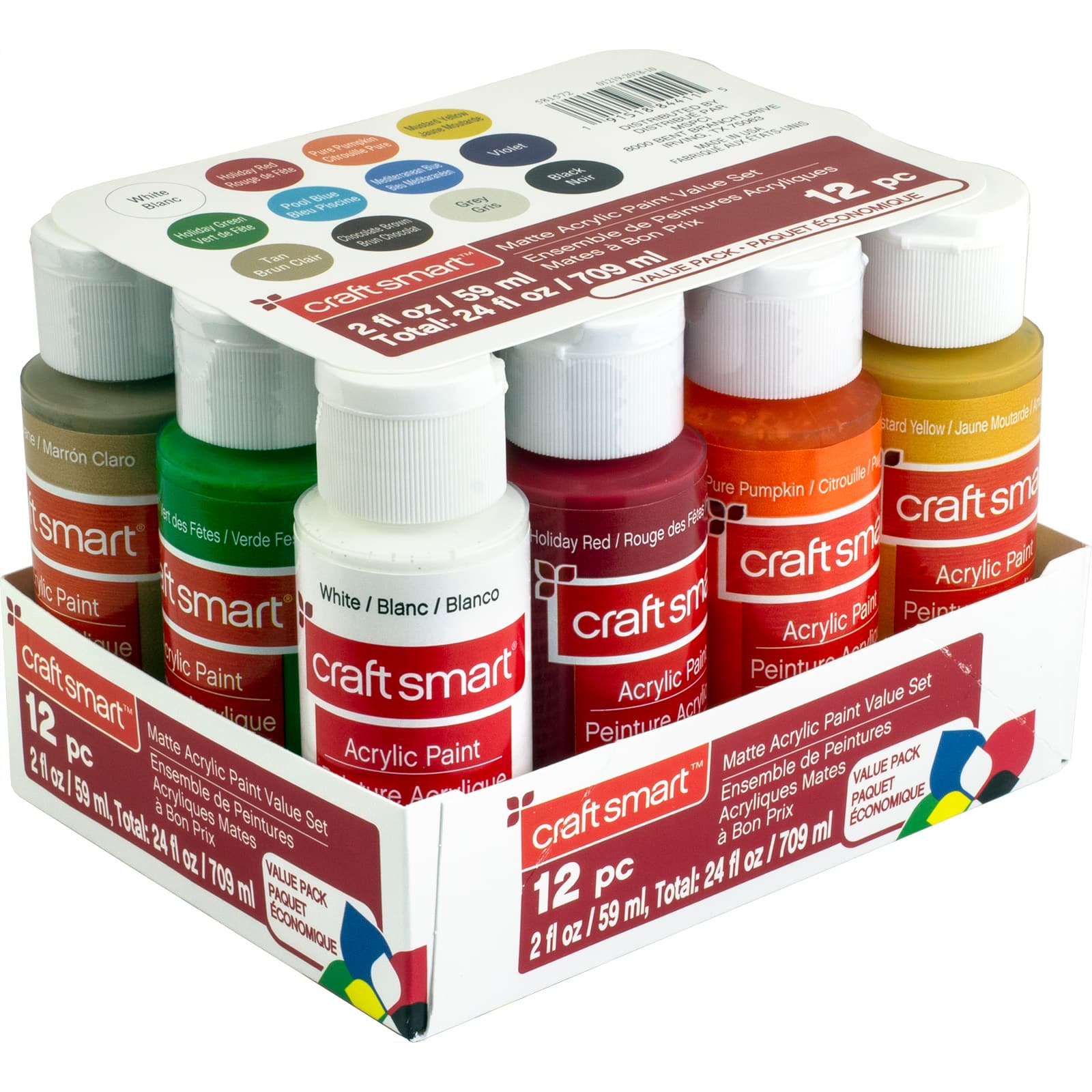 12 Packs: 12 ct. (144 total) Matte Acrylic Paint Value Set by Craft Smart™