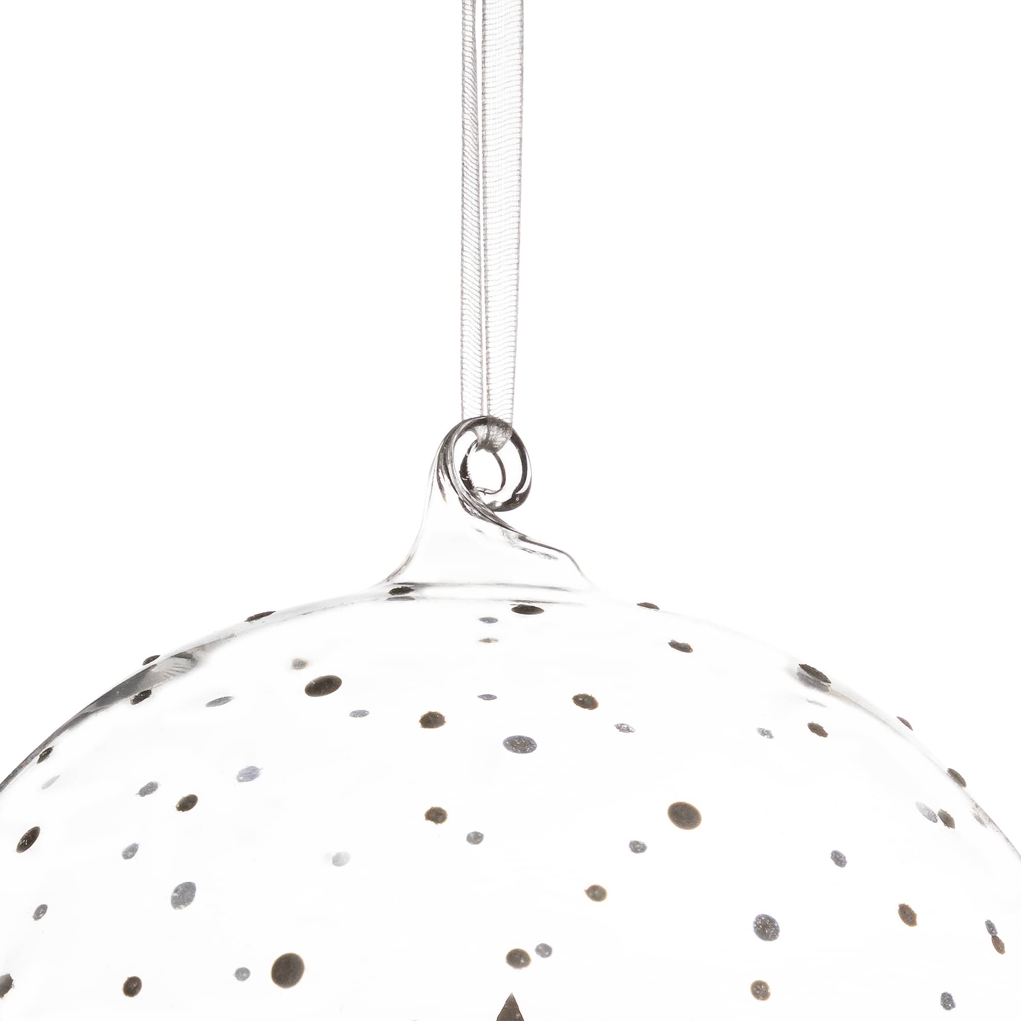 Deer Family in Snow Glass Globe Christmas Ornament  - 4.75"