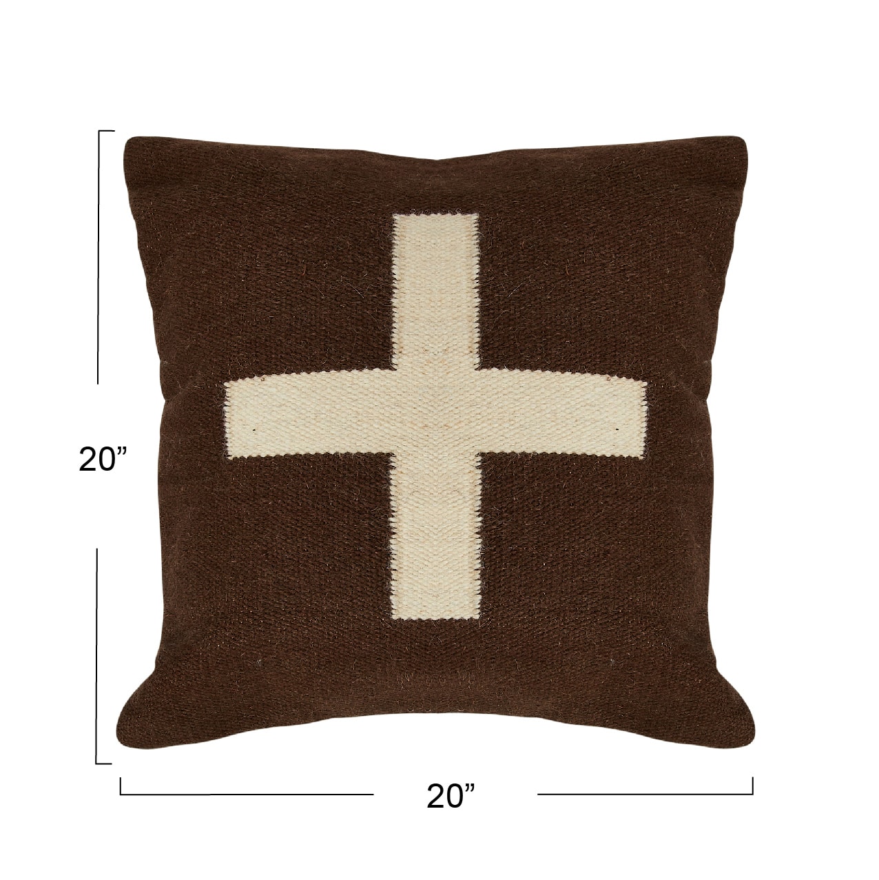 Hello Honey® Brown & Natural Swiss Cross Cotton Wool Throw Pillow