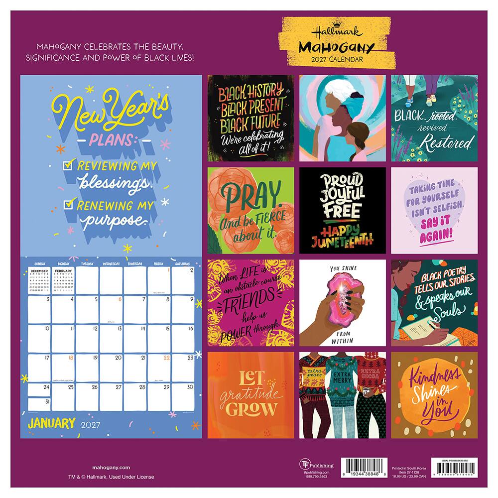 2027 Mahogany Wall Calendar