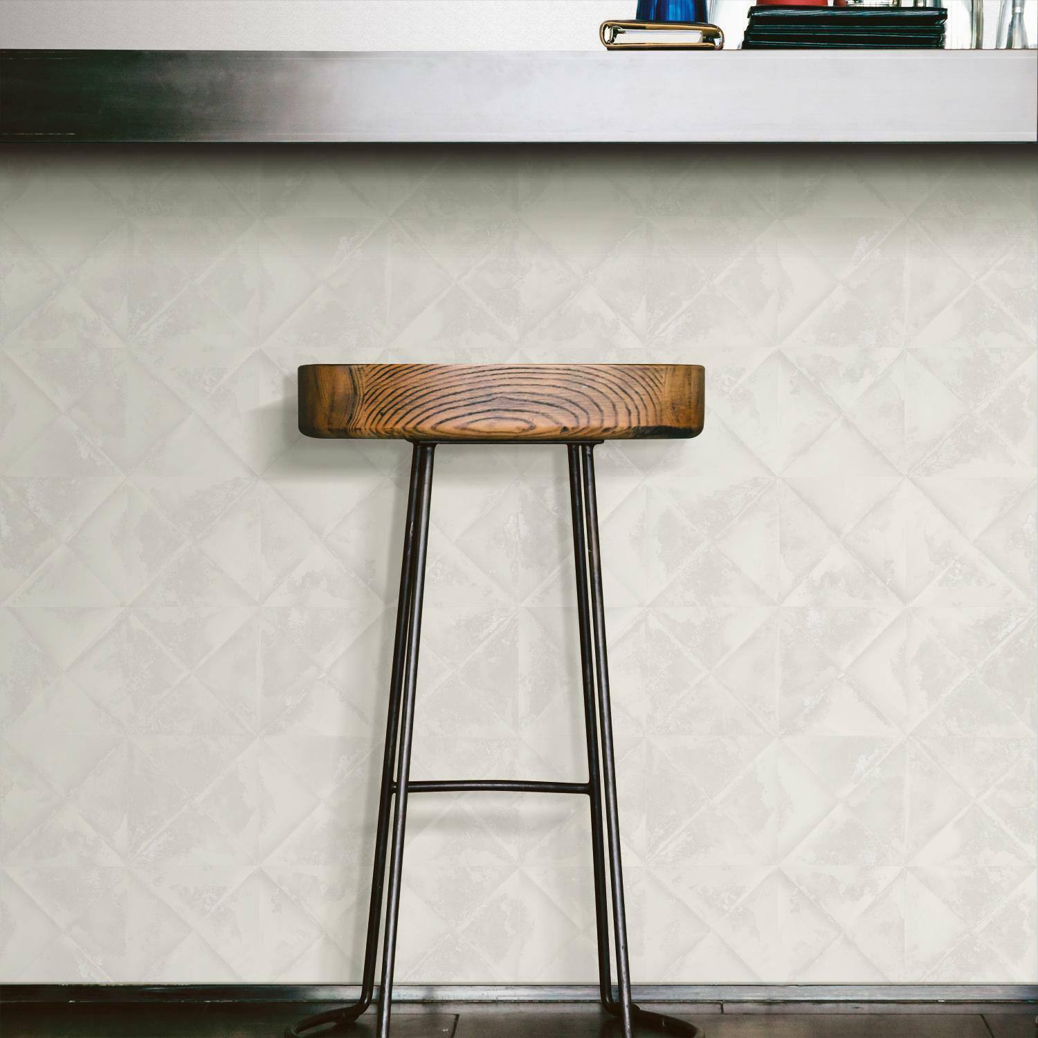 RoomMates Reclaimed Tin Diamond Peel & Stick Wallpaper