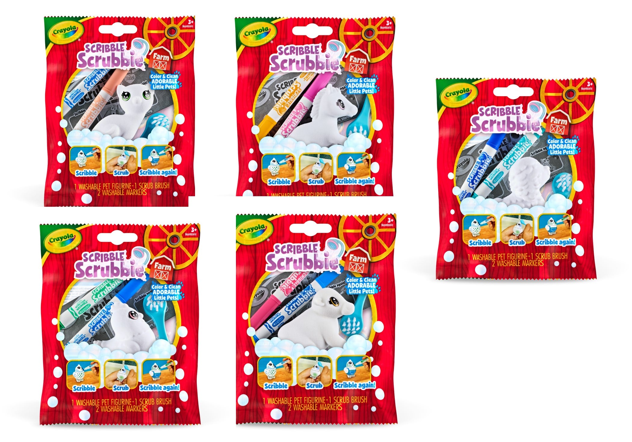 Crayola® Scribble Scrubbie® Farm Animal Blind Pack