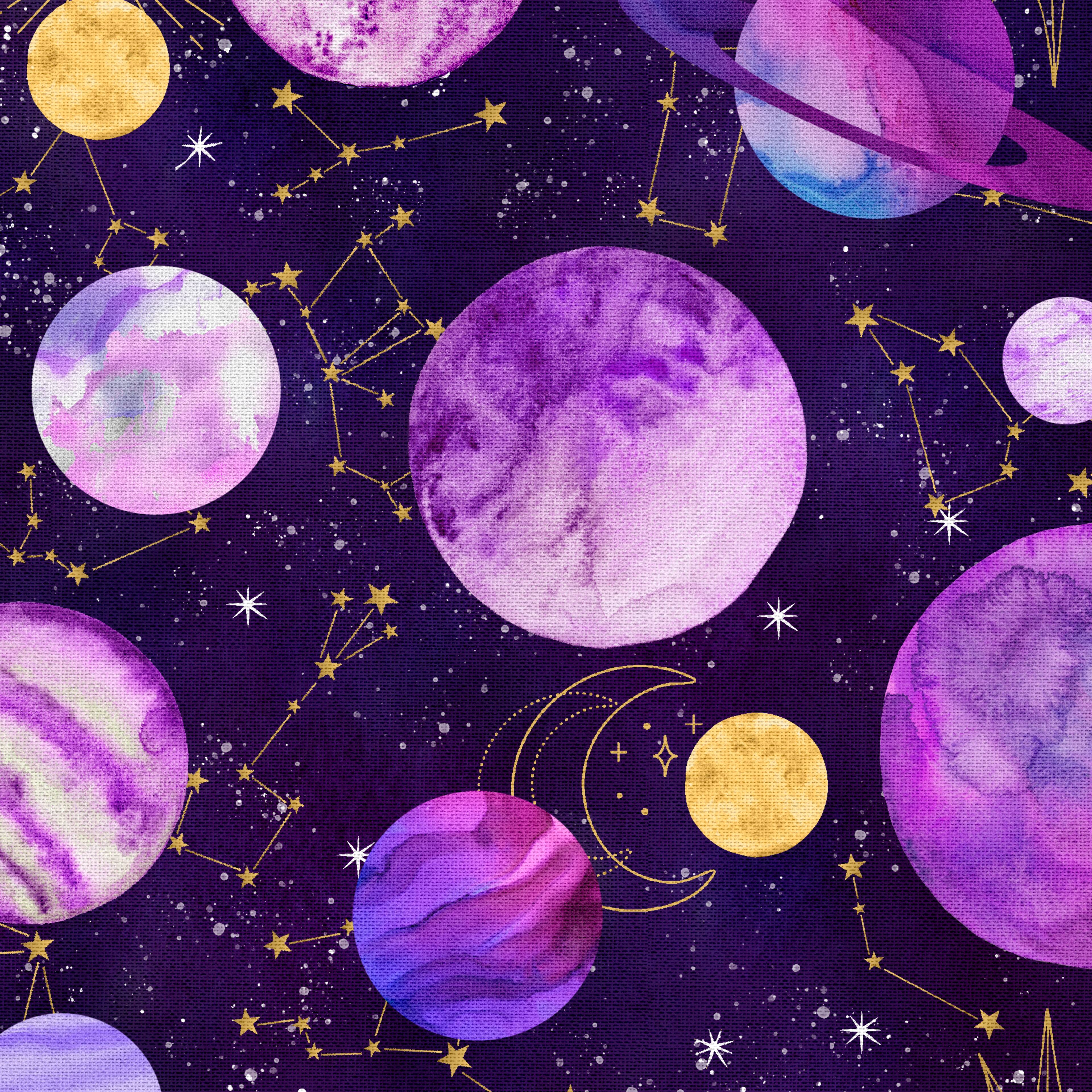 Purple Space Cotton Fabric Bundle by Loops & Threads™