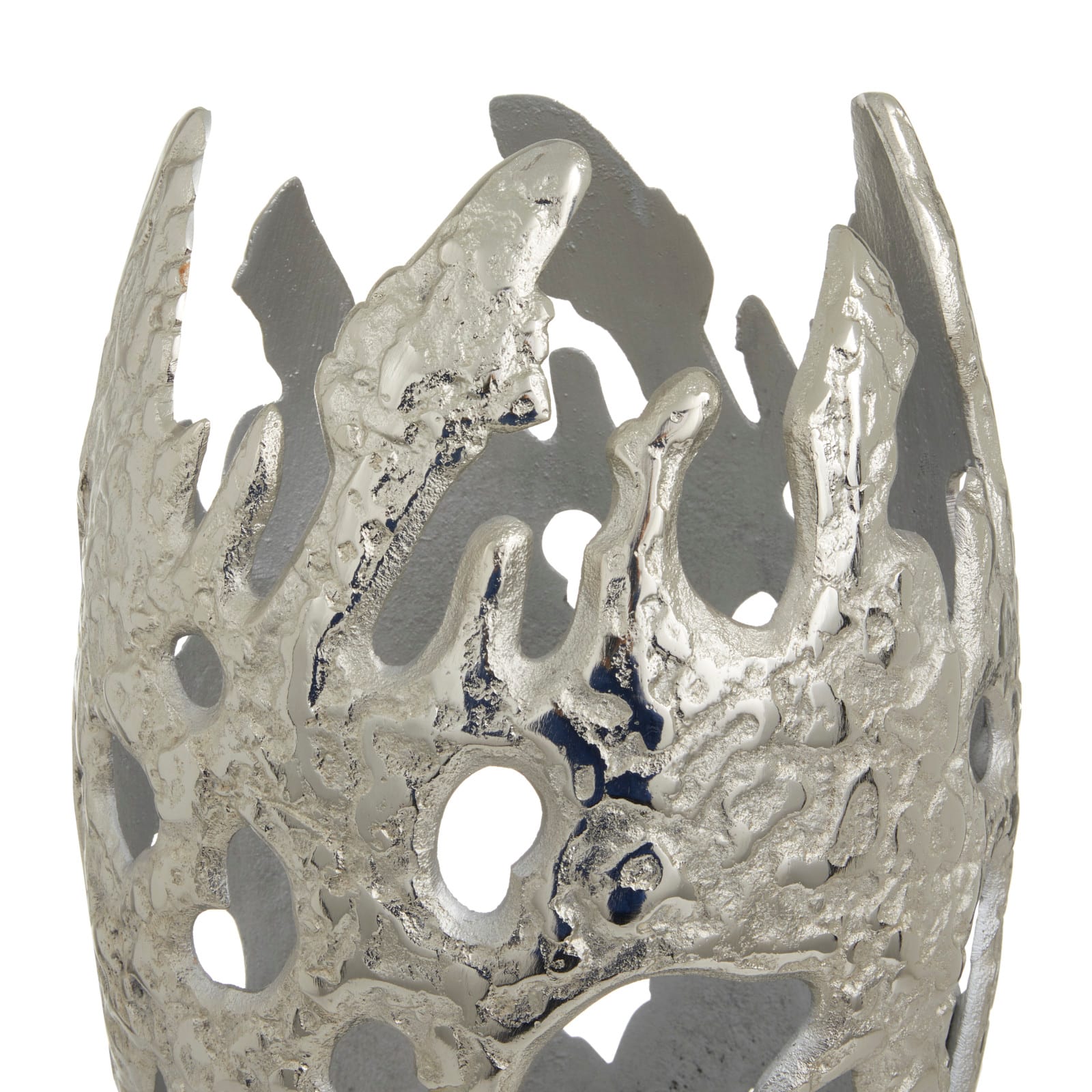 Silver Aluminum Contemporary Sculpture, 23" x 10" x 10"