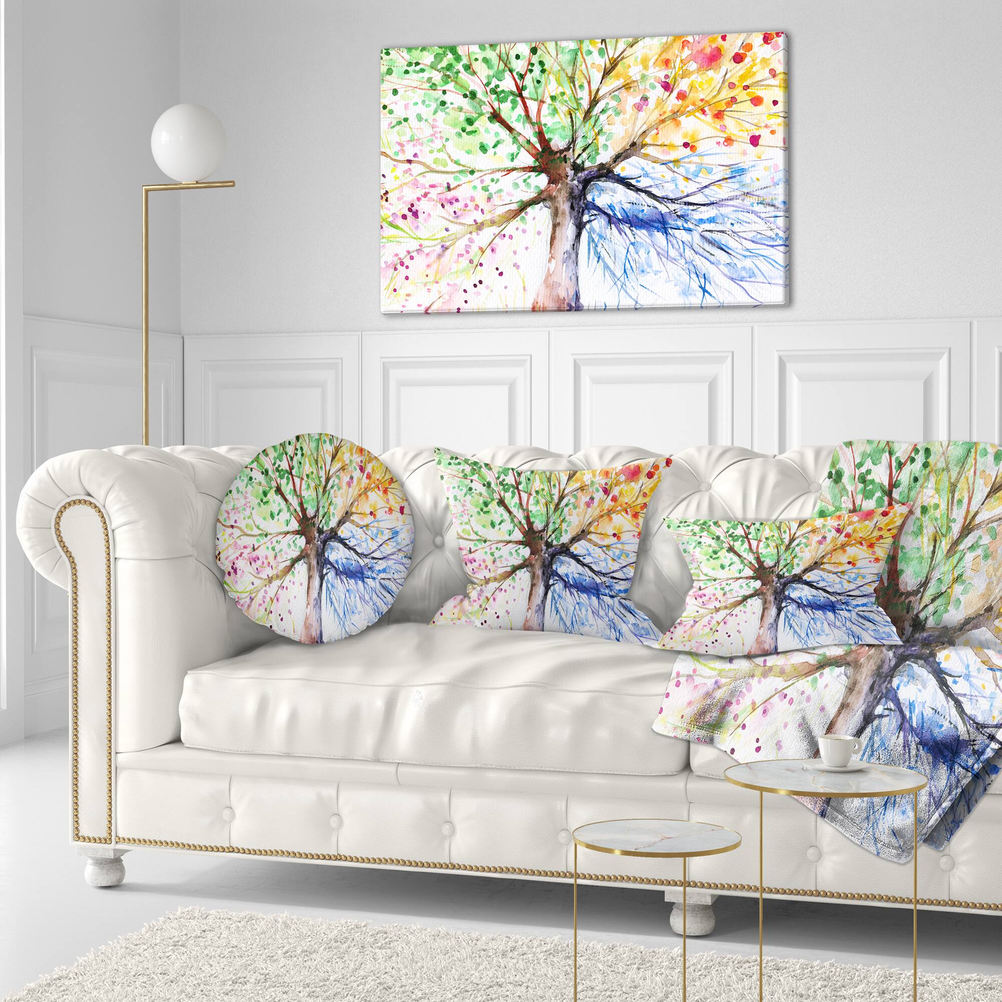 Designart - Four Seasons Tree - Floral Art Canvas Print