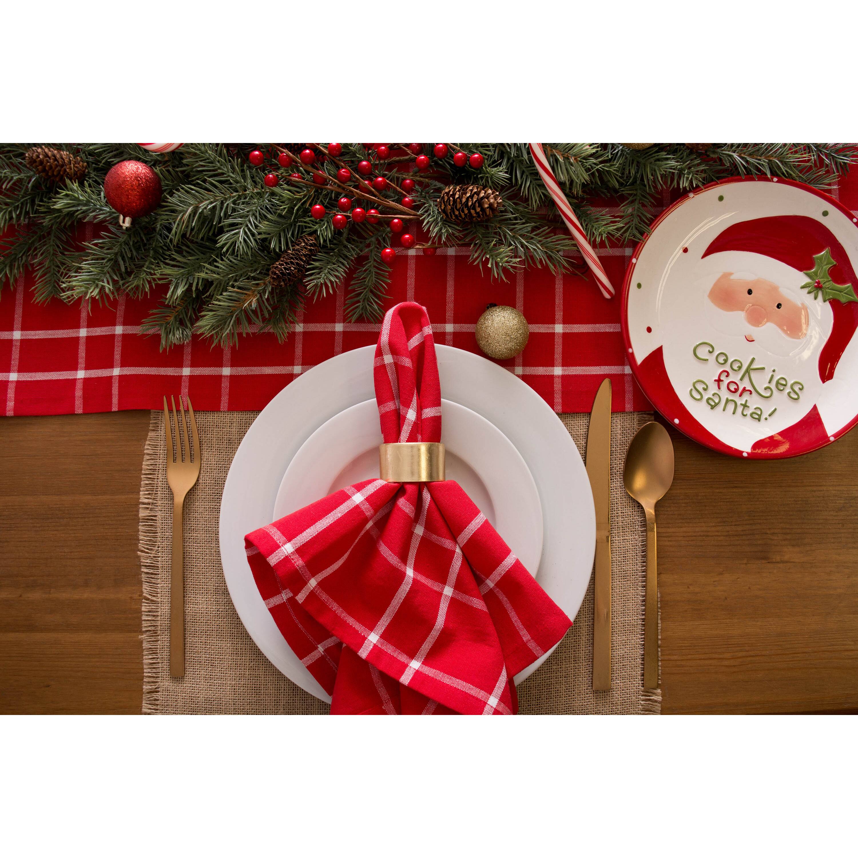 DII® 72" Holly Berry Plaid Table Runner