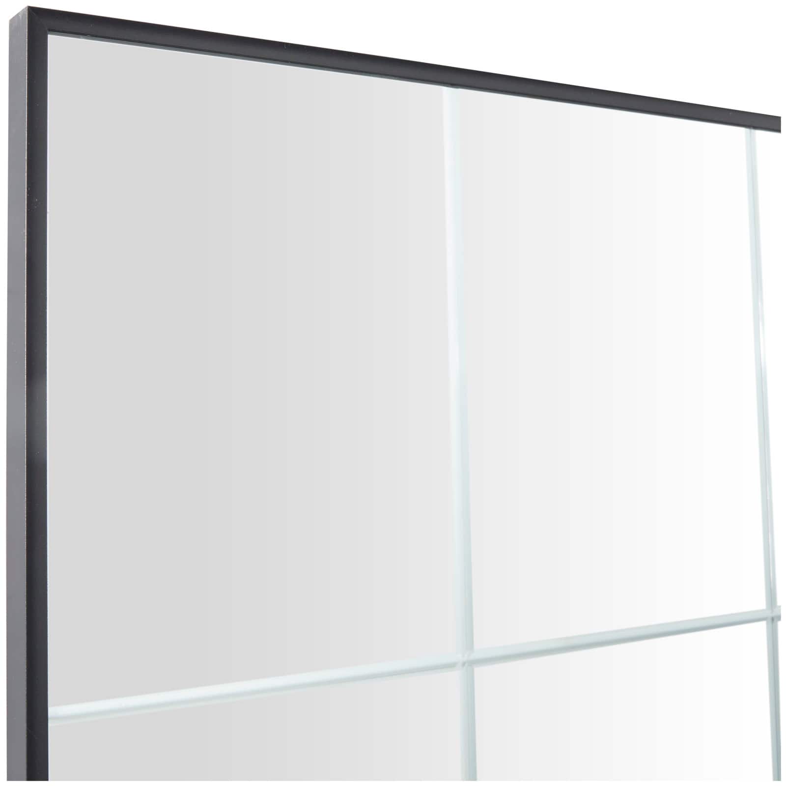 Black Metal Grid Style Panel Wall Mirror 23" x 1" x 40"