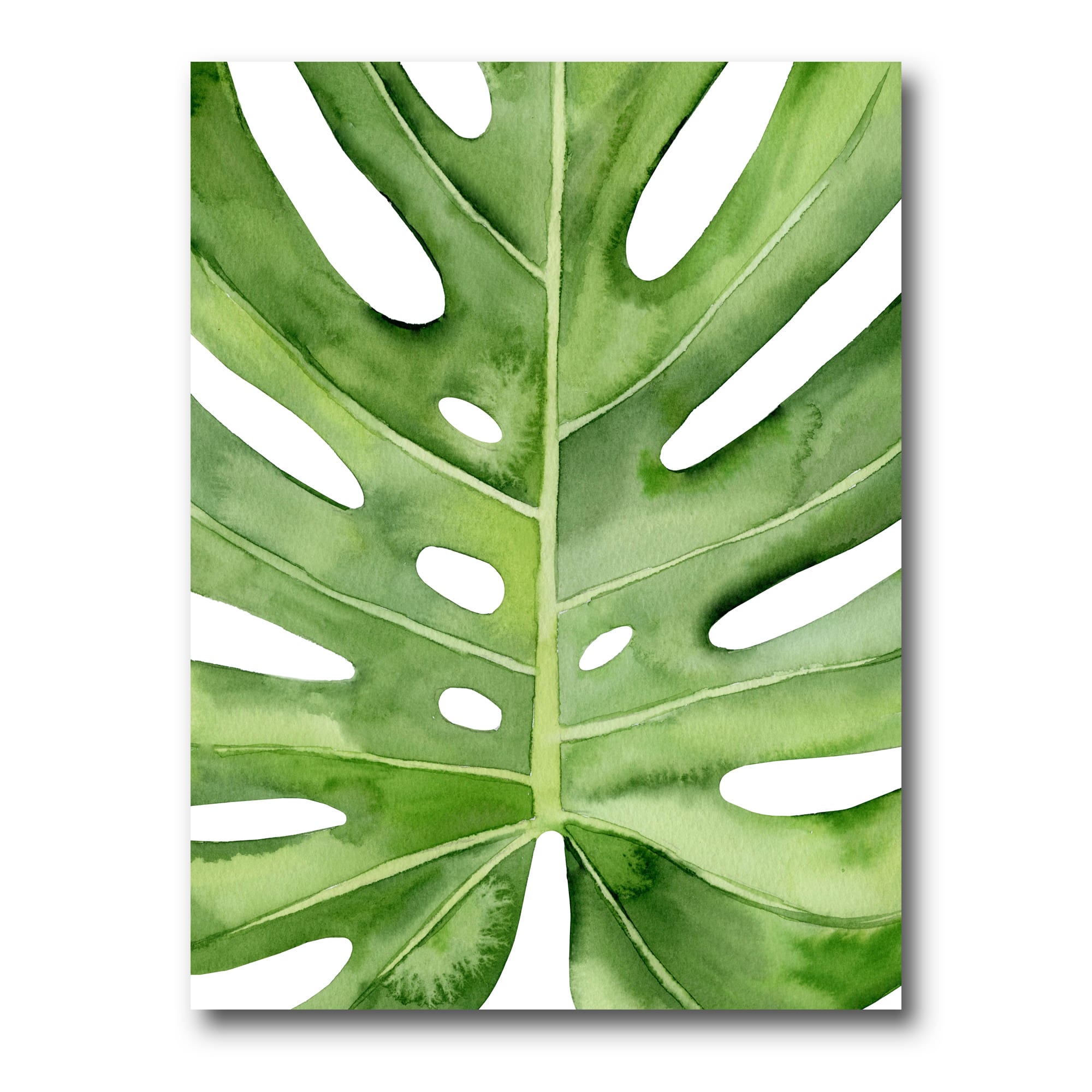 Designart - Green Monstera Leaf Tropical Palm Botanical Detail - Tropical Canvas Wall Art Print