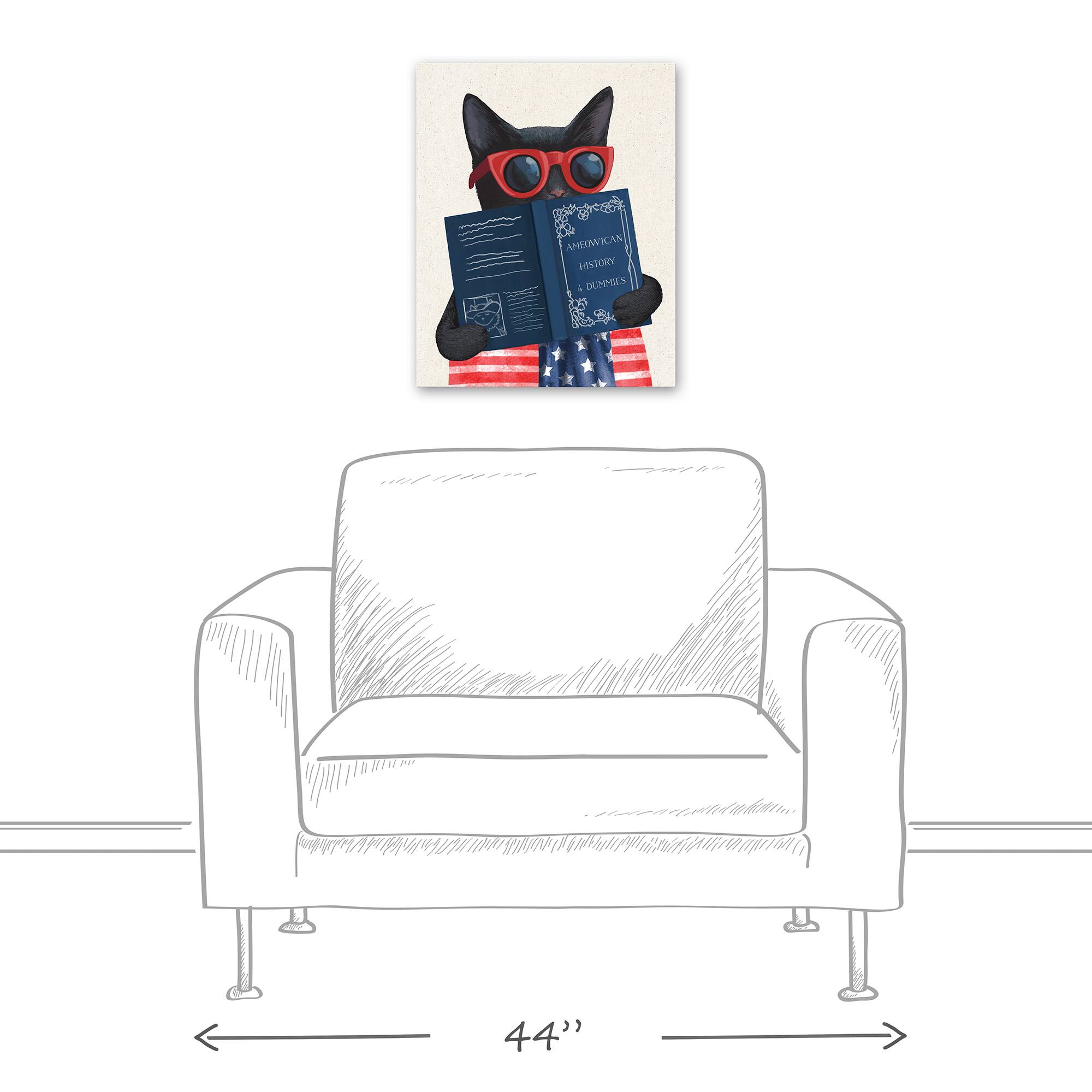 16" x 20" Patriotic Cat Canvas Wall Art