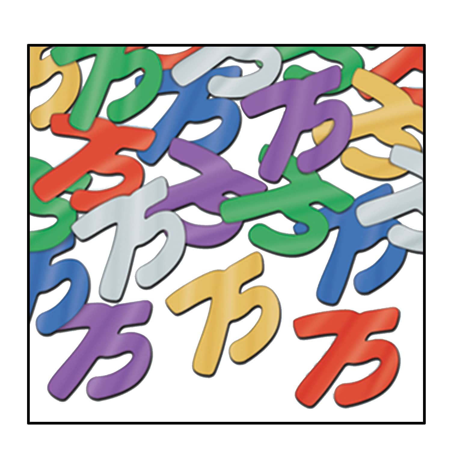 Beistle 1/2oz. Multicolor Fanci-Fetti "75" Silhouettes, 3ct.