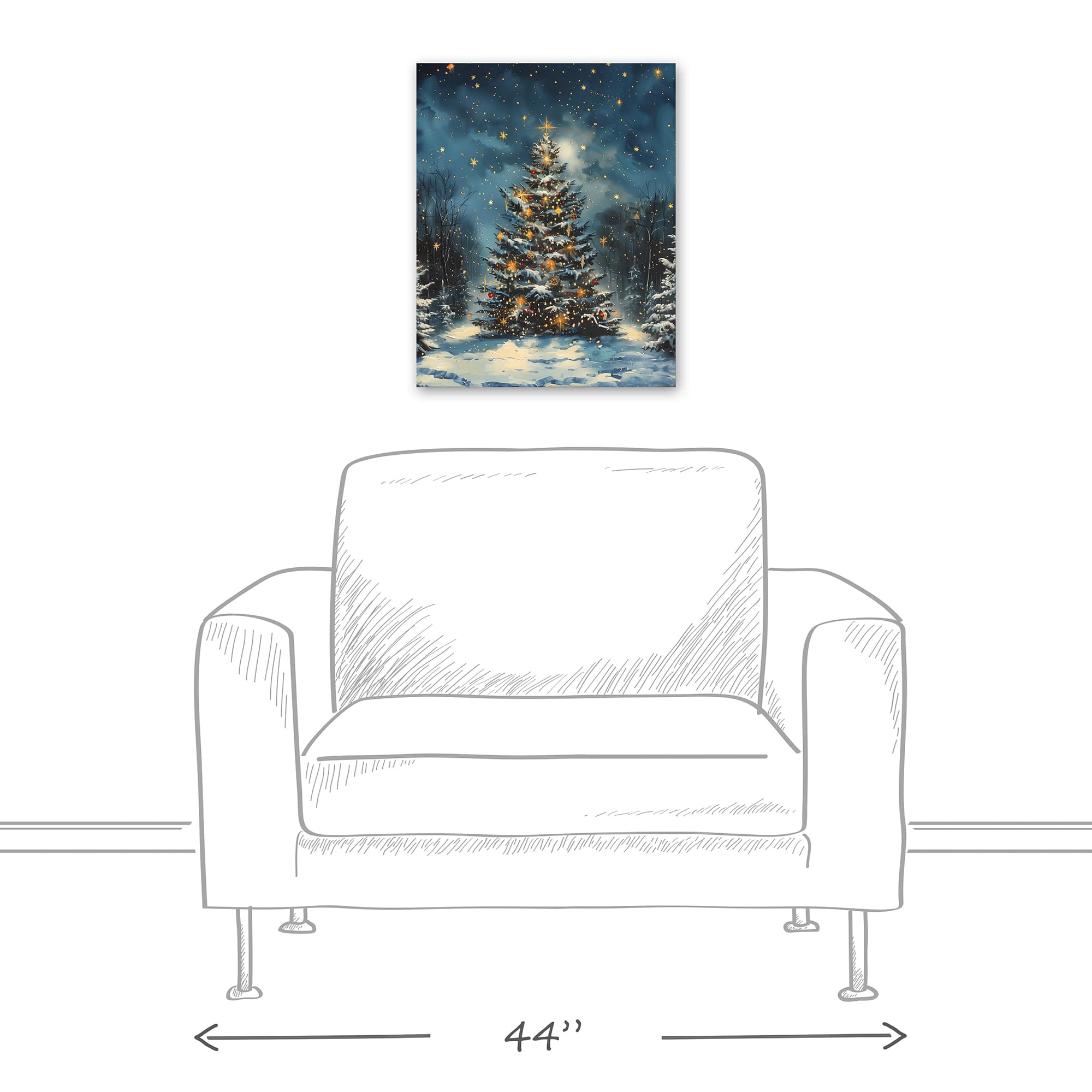 Decorated Forest Tree 16" x 20" Canvas Wall Art