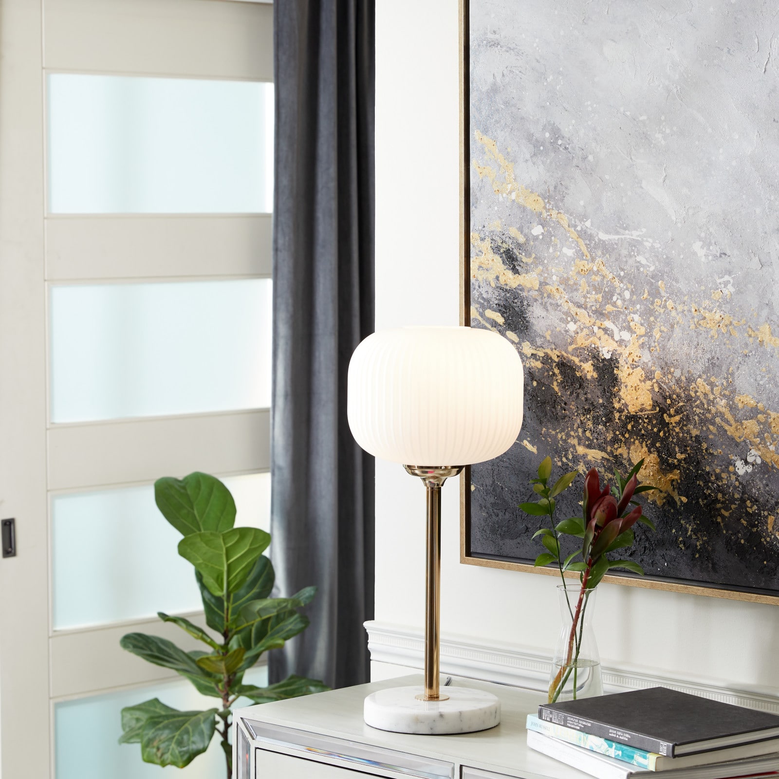 CosmoLiving by Cosmopolitan 23" White Metal Modern Table Lamp