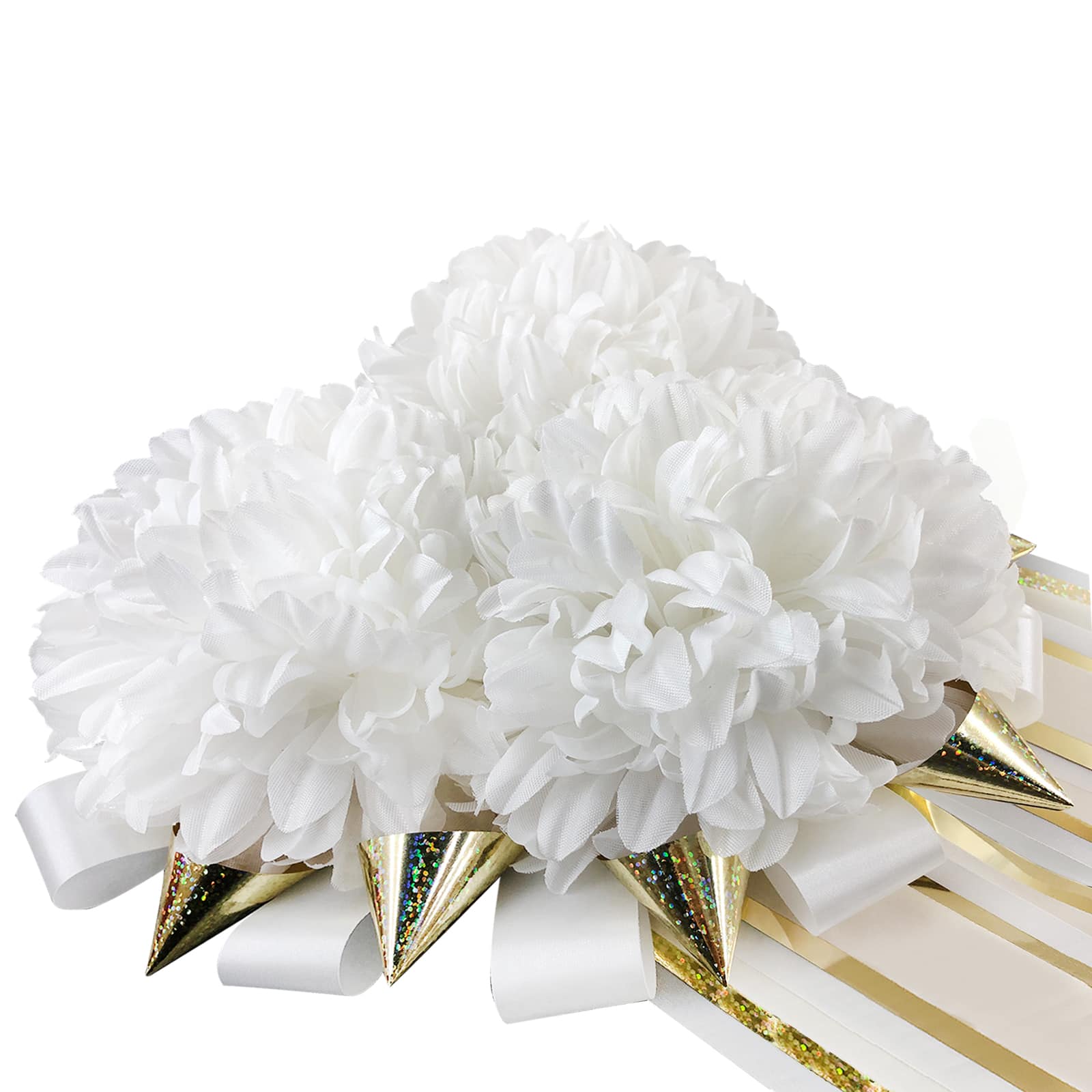 44" White & Gold Triple Homecoming Mum by Celebrate It™