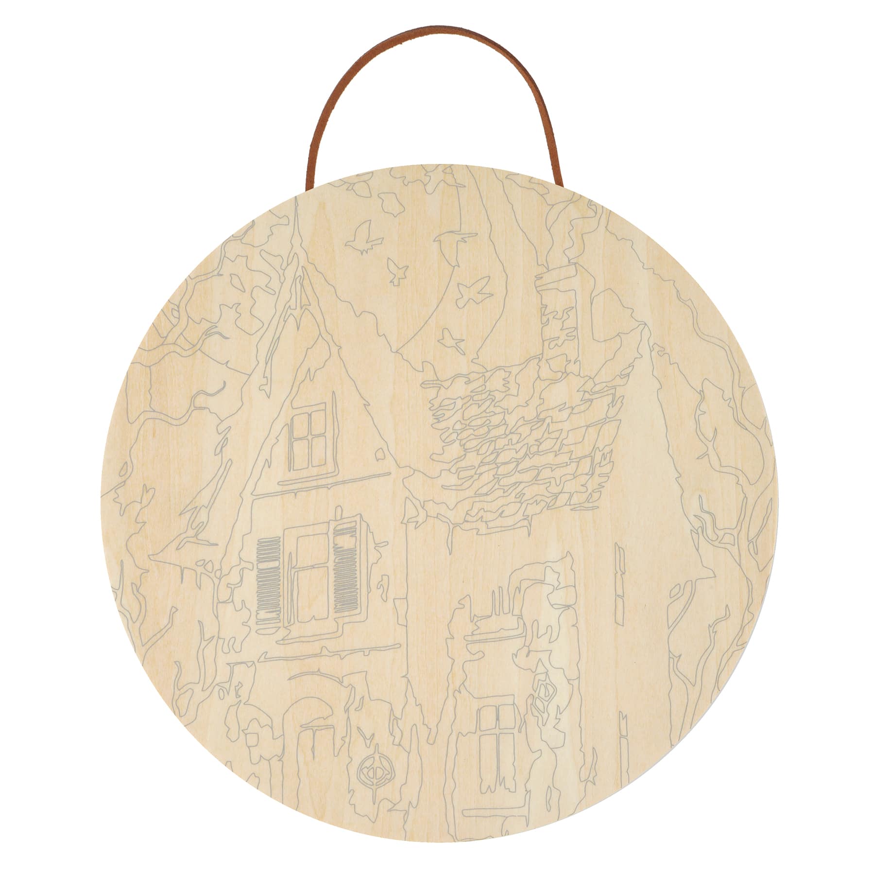 8" Haunted House Paint-by-Number Plywood Surface Kit by Artist's Loft®