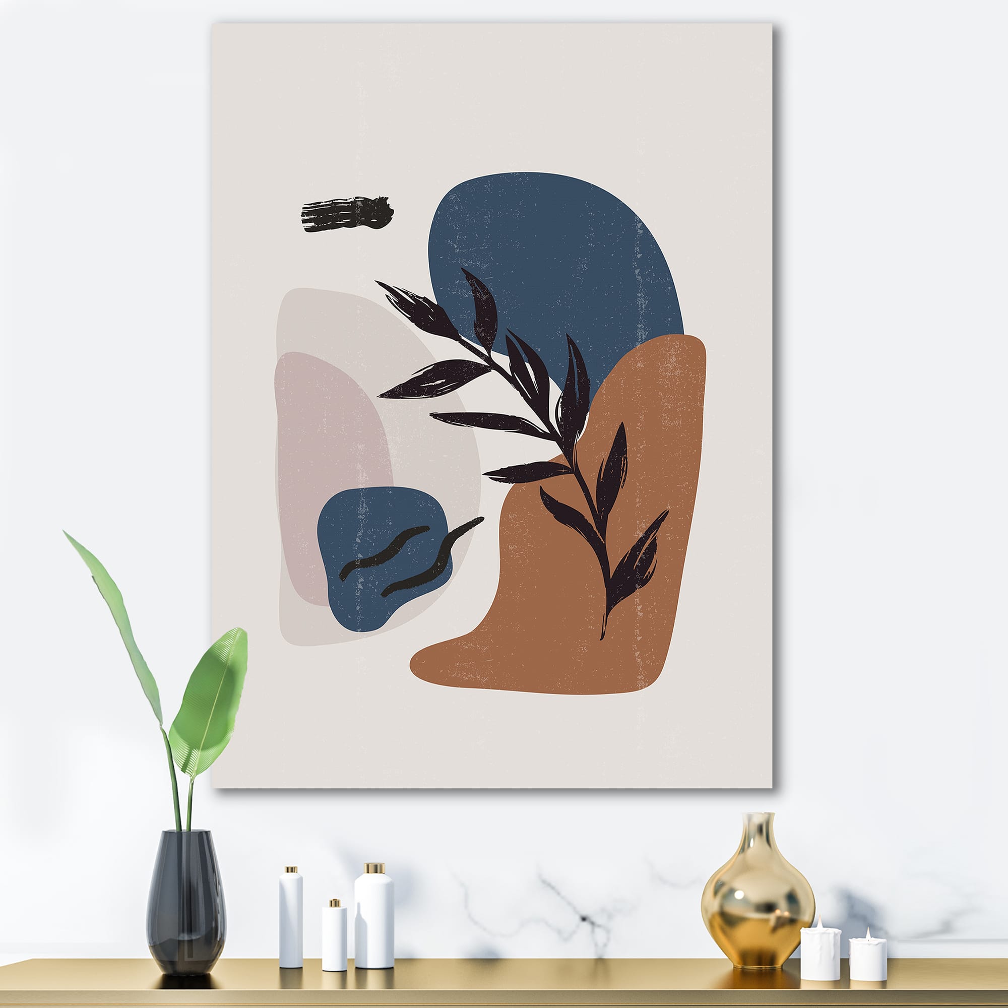 Designart - Botanical Vintage Print Boho Minimalist - Modern Canvas Wall Art Print
