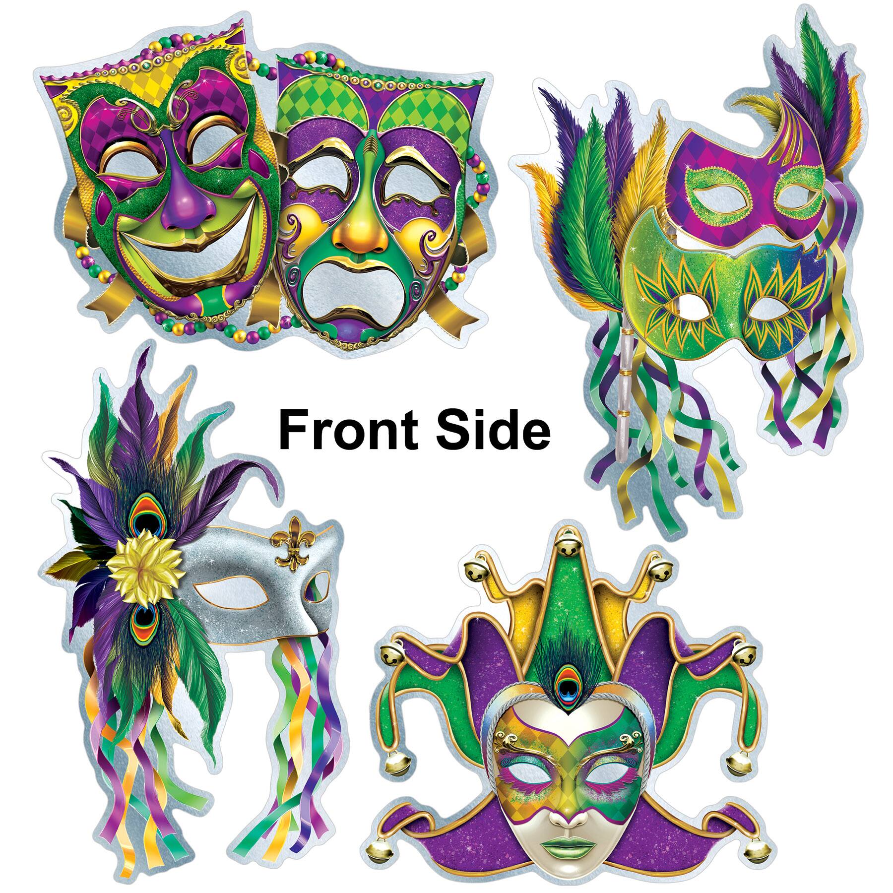 Beistle Foil Mardi Gras Mask Cutouts, 4ct.