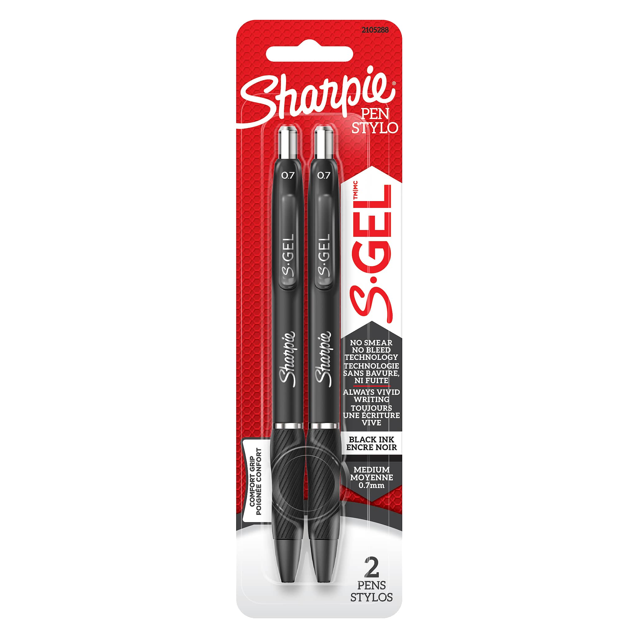 Sharpie® S-Gel™ Black Pens, 2ct.