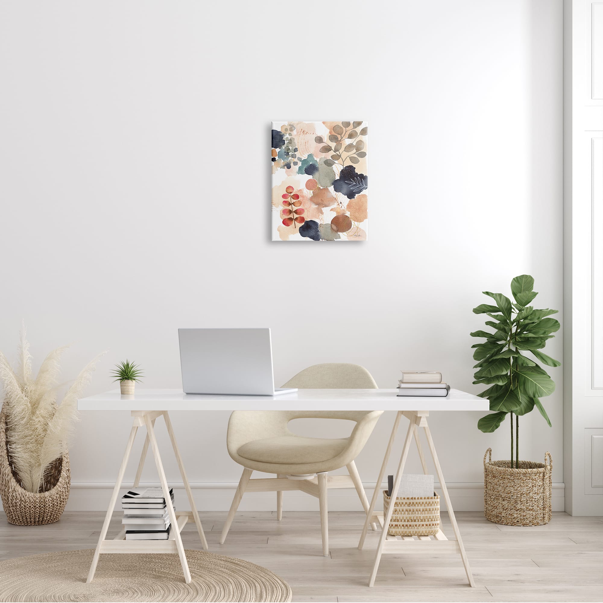Stupell Industries Abstract Botanical Shape Collage Modern Boho Painting Canvas Wall Art