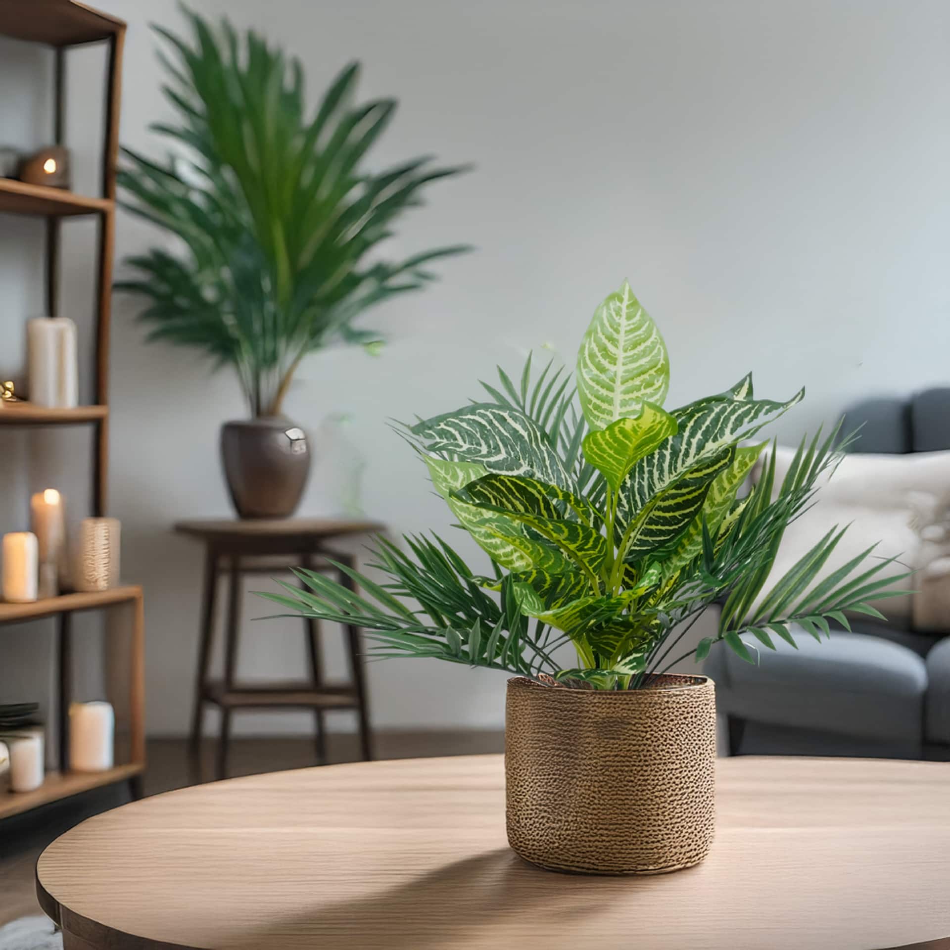 18" Green Zebra Palm Mix Bush by Ashland®