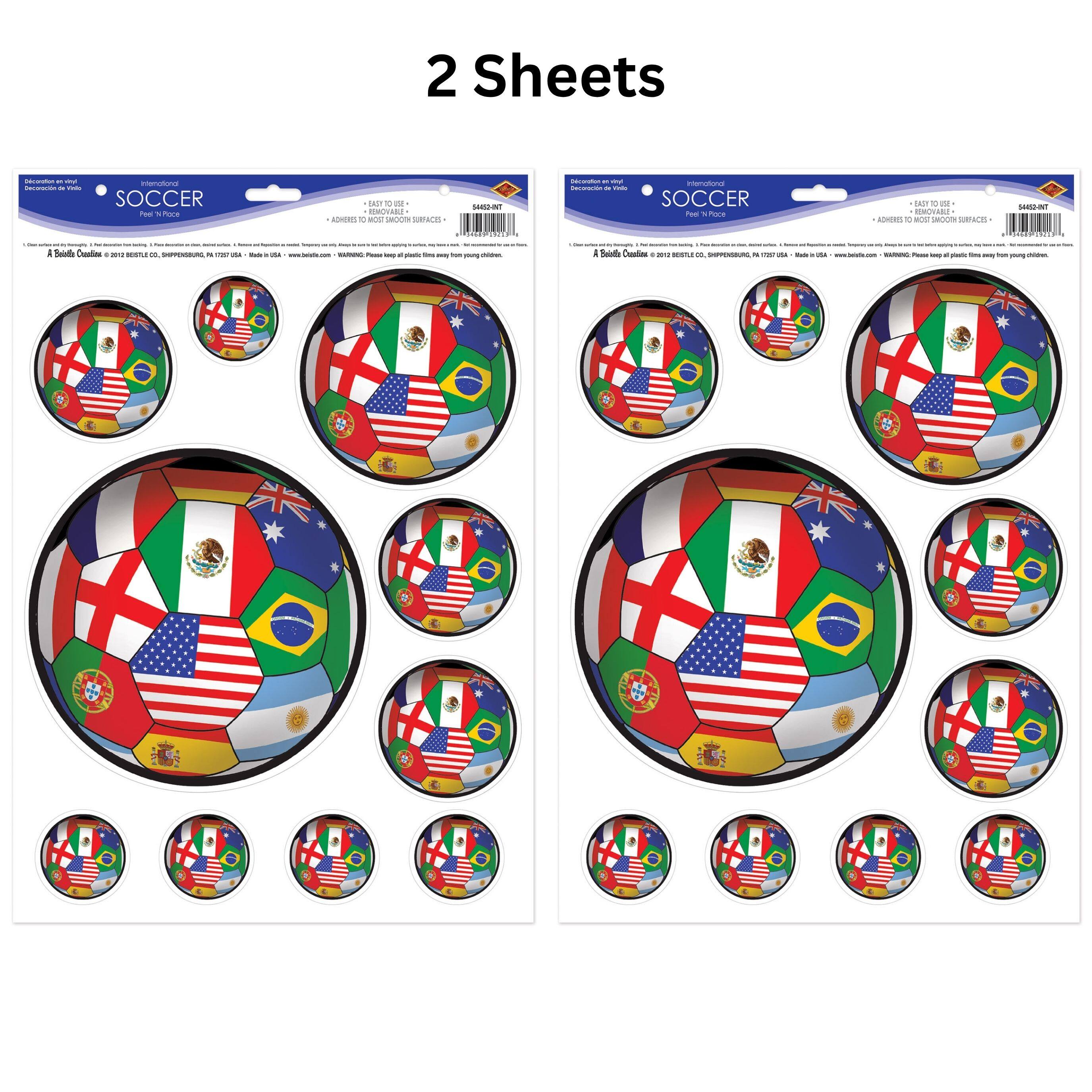 Beistle International Soccer Peel 'N Place Sheets, 2ct.