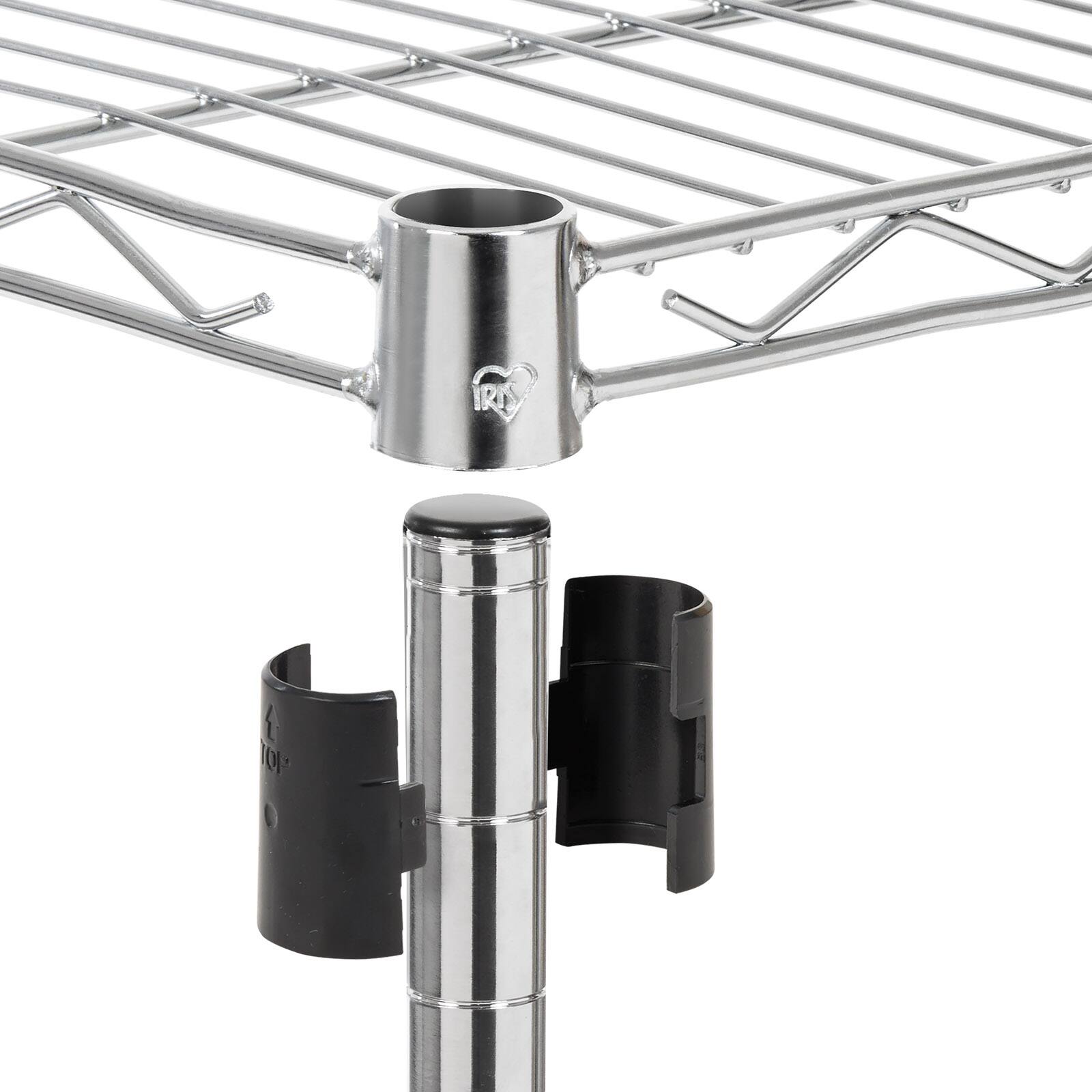 Iris® 32" Silver 3-Tier Rolling Wire Rack Shelf