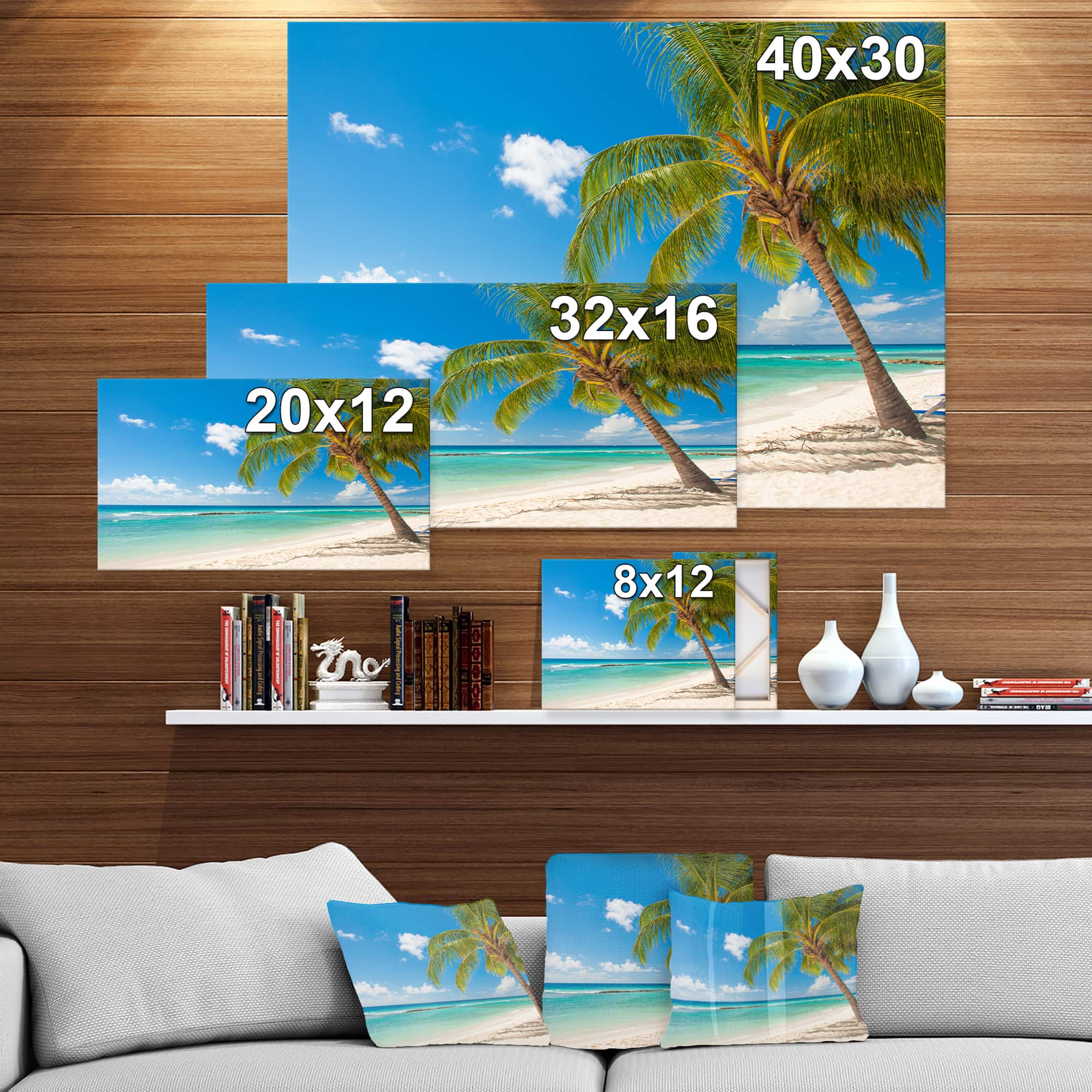 Designart - Palm tree over white sand