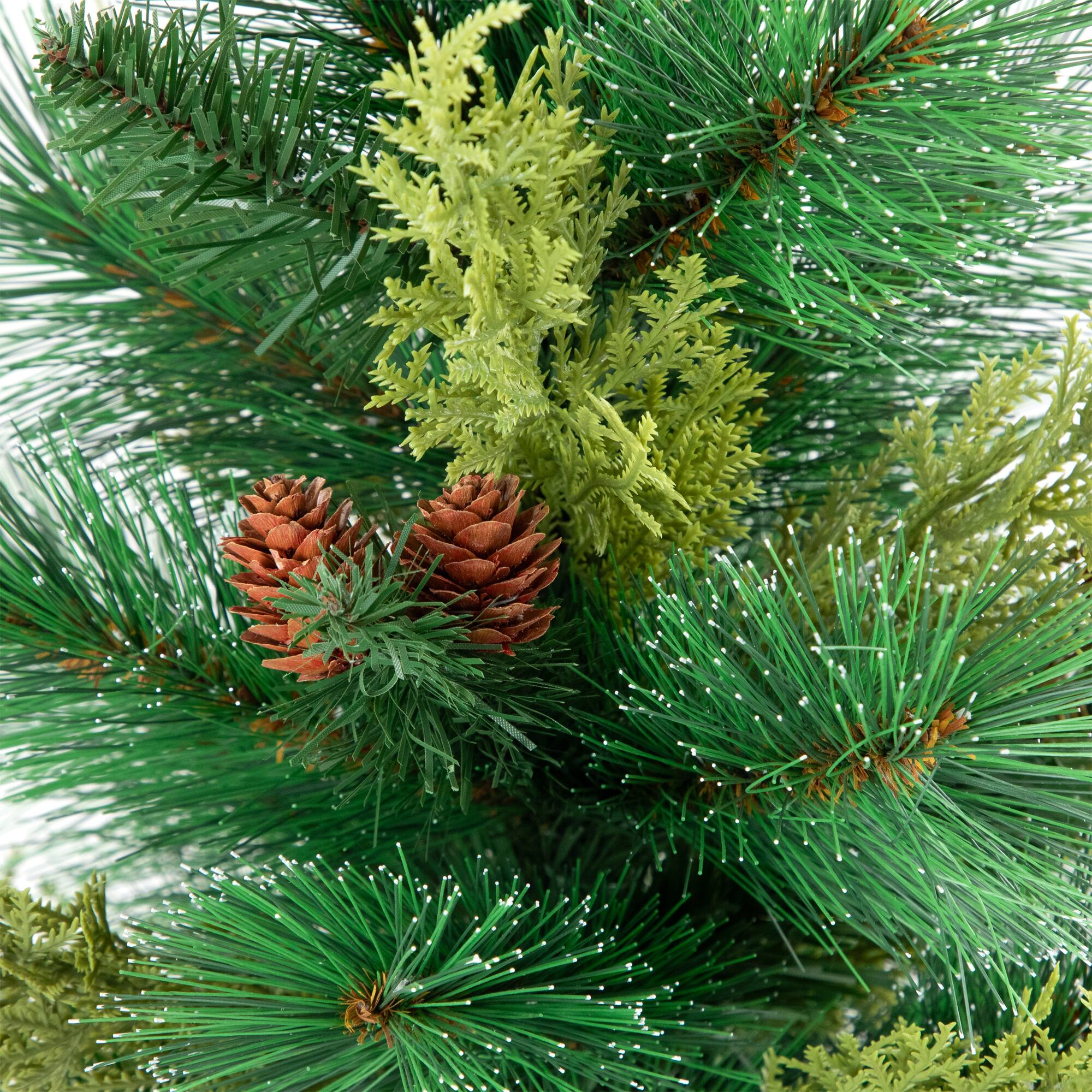 25" Unlit Spruce Pine Needle Artificial Christmas Tree in Burlap Base