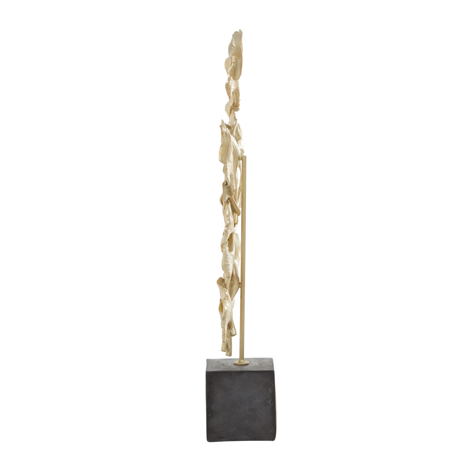 20" Gold Contemporary Gingko Leaf Sculpture