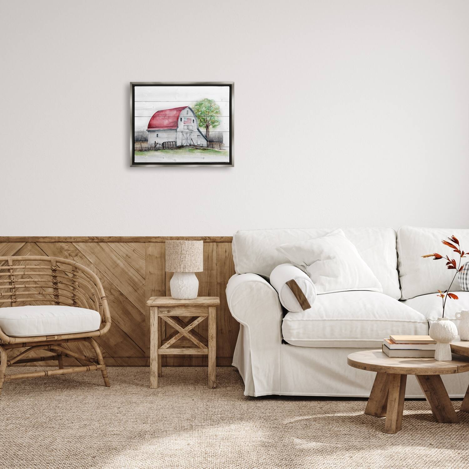 Stupell Industries Rustic Americana Barn Floater Framed Art