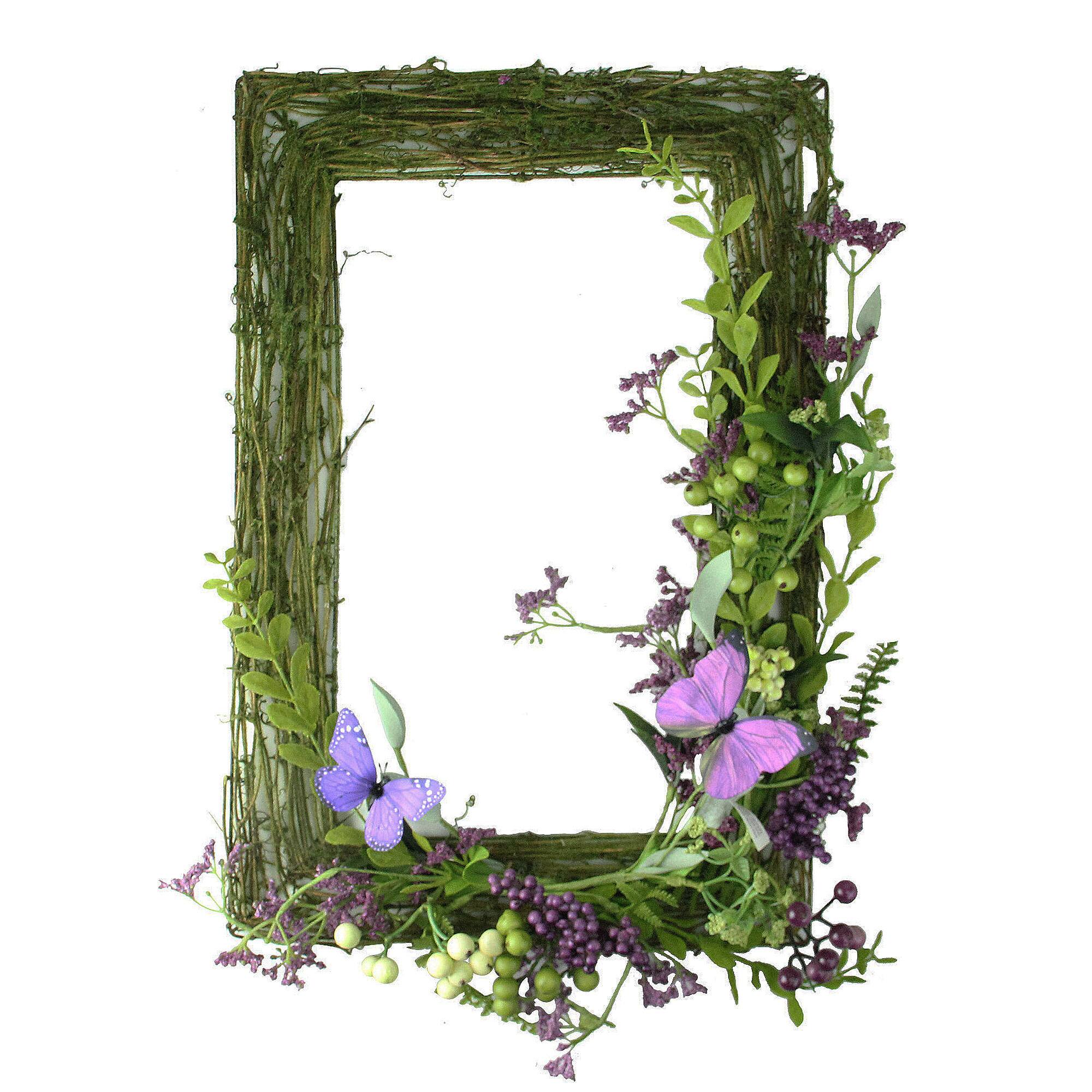 21" Mixed Berry & Butterfly Rectangular Wreath