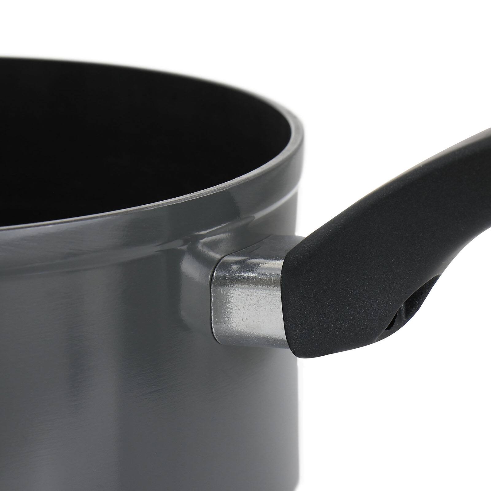 Martha Stewart Everyday 1.6qt. Aluminum Sharkey Gray Saucepan with Lid