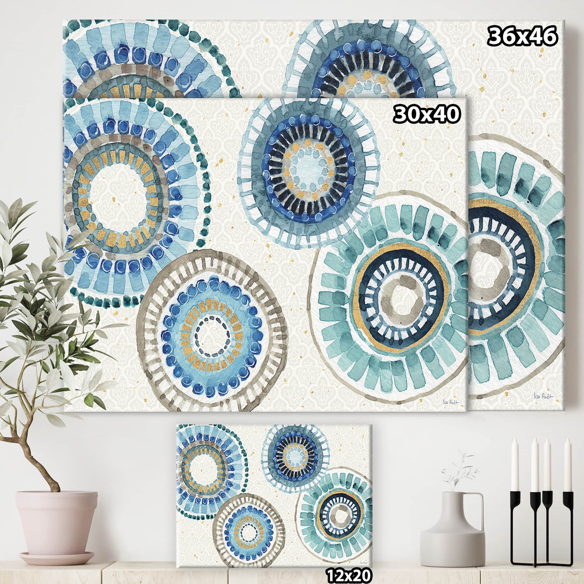Designart - Modern Gold Timetable II - Mid-Century Modern Canvas Art