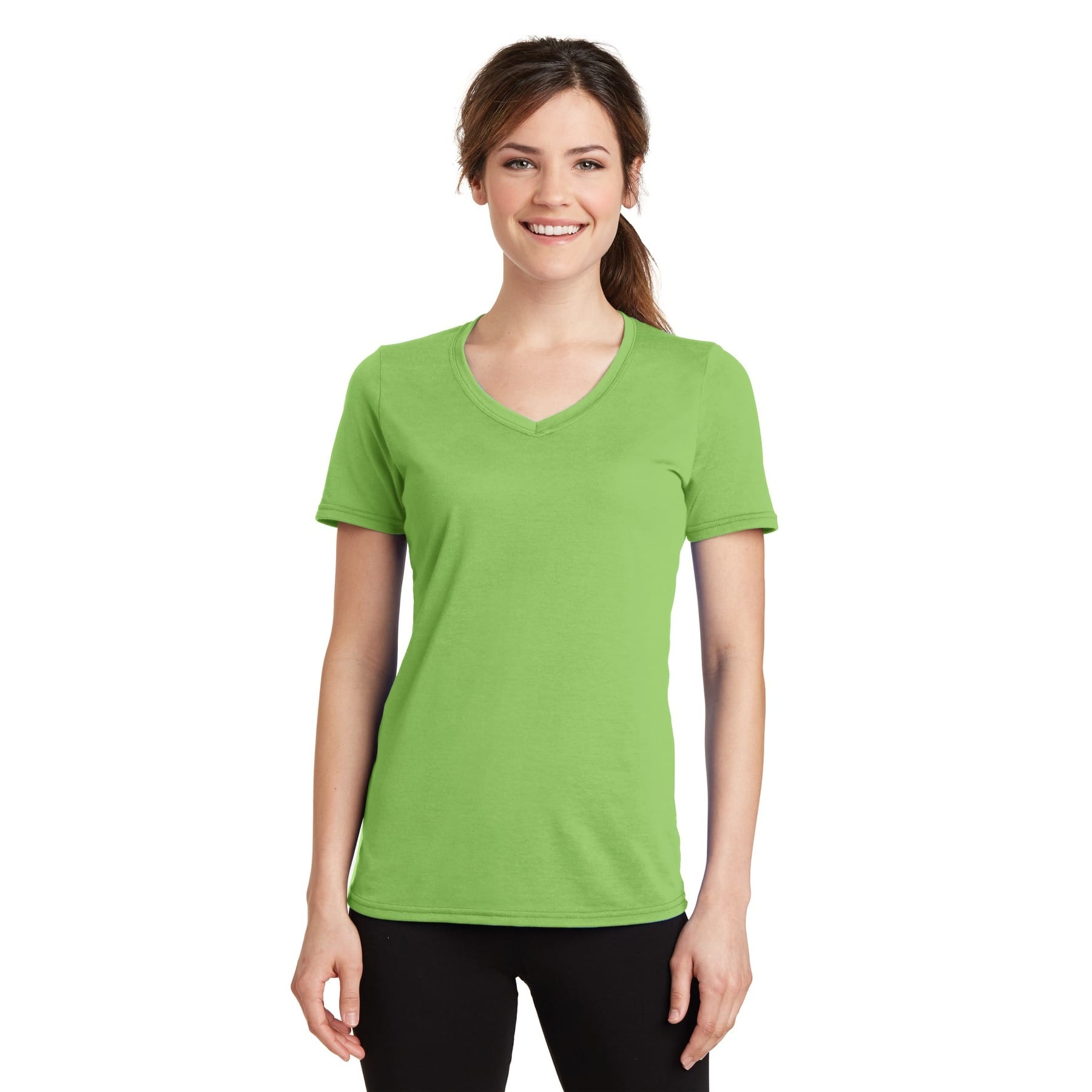 Port & Company® Colors Ladies Performance Blend V-Neck T-Shirt