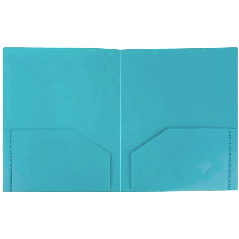 JAM Paper Heavy Duty Plastic 2-Pocket Folders, 6ct.